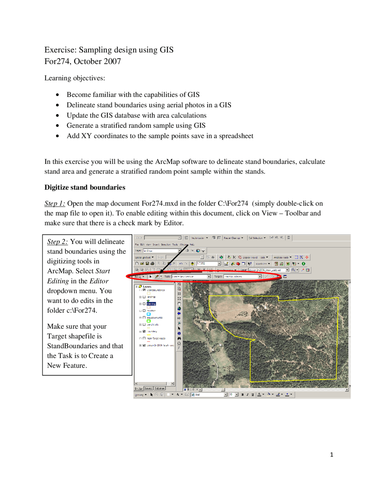 Sampling Design Using GIS in Forest Inventory - Lab | FOR 274 - Docsity