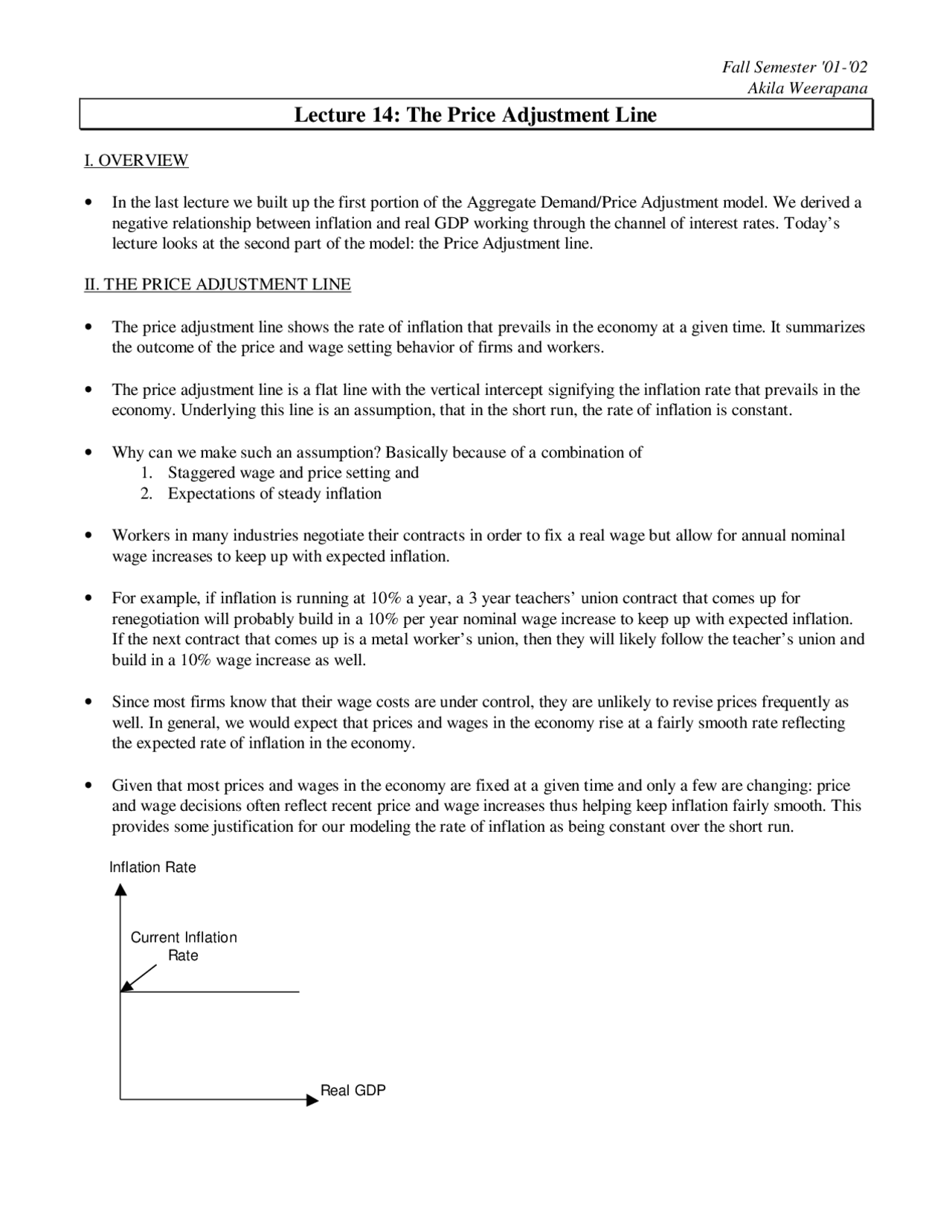 The Price Adjustment Line - Lecture Notes | ECON 102 - Docsity