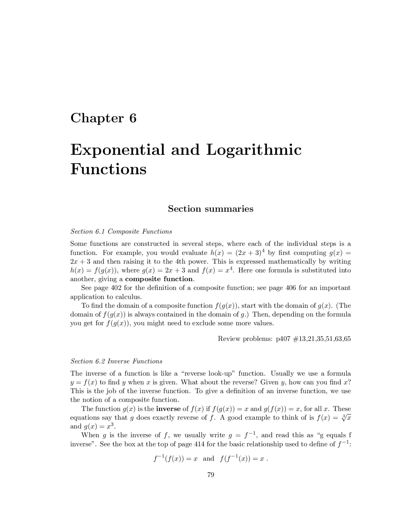 Exponential and Logarithmic Functions - Study Guide | MATH 110 | Study ...
