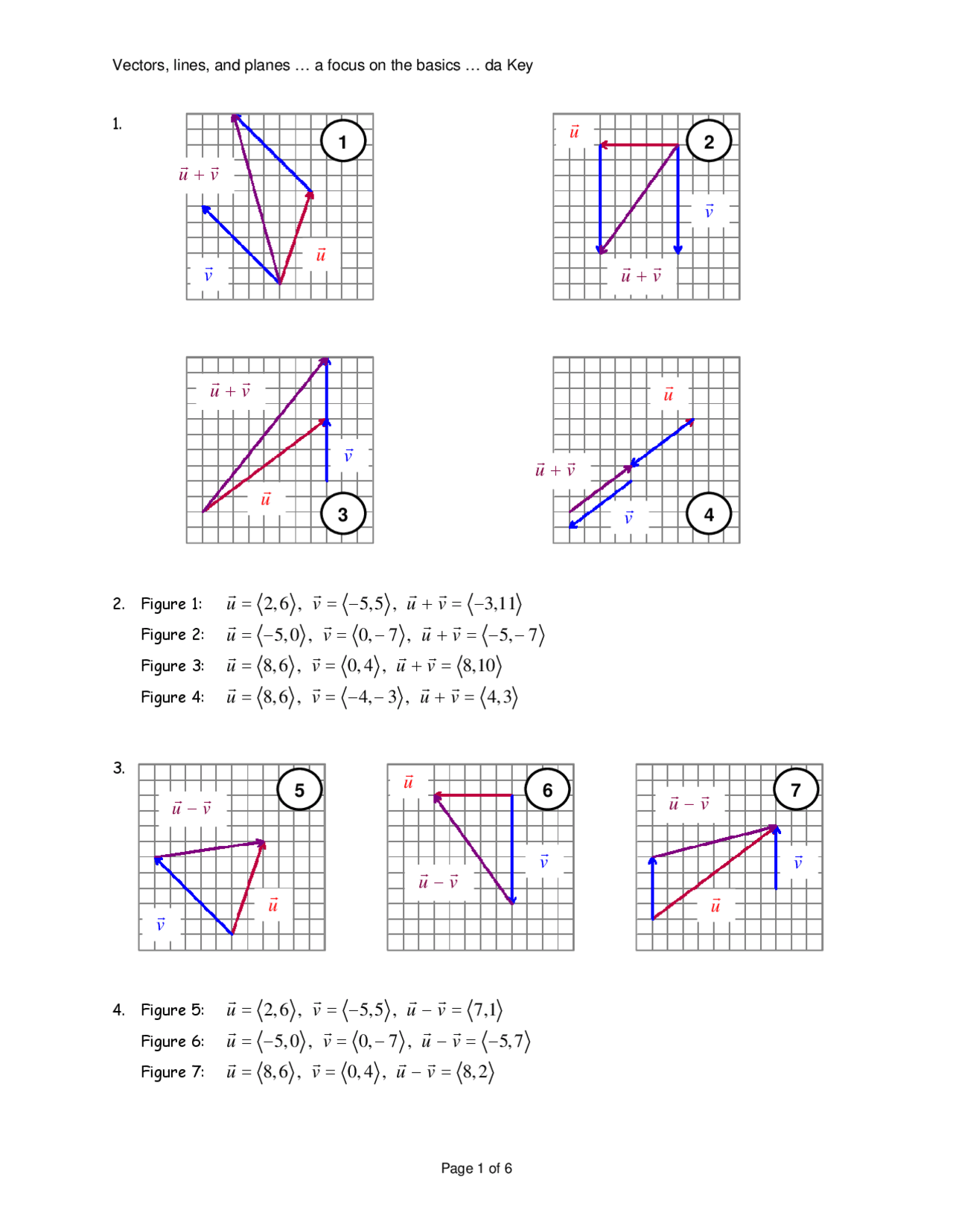 Vectors, Lines and Planes - Focus on Basics - Study Guide | MTH 253 ...