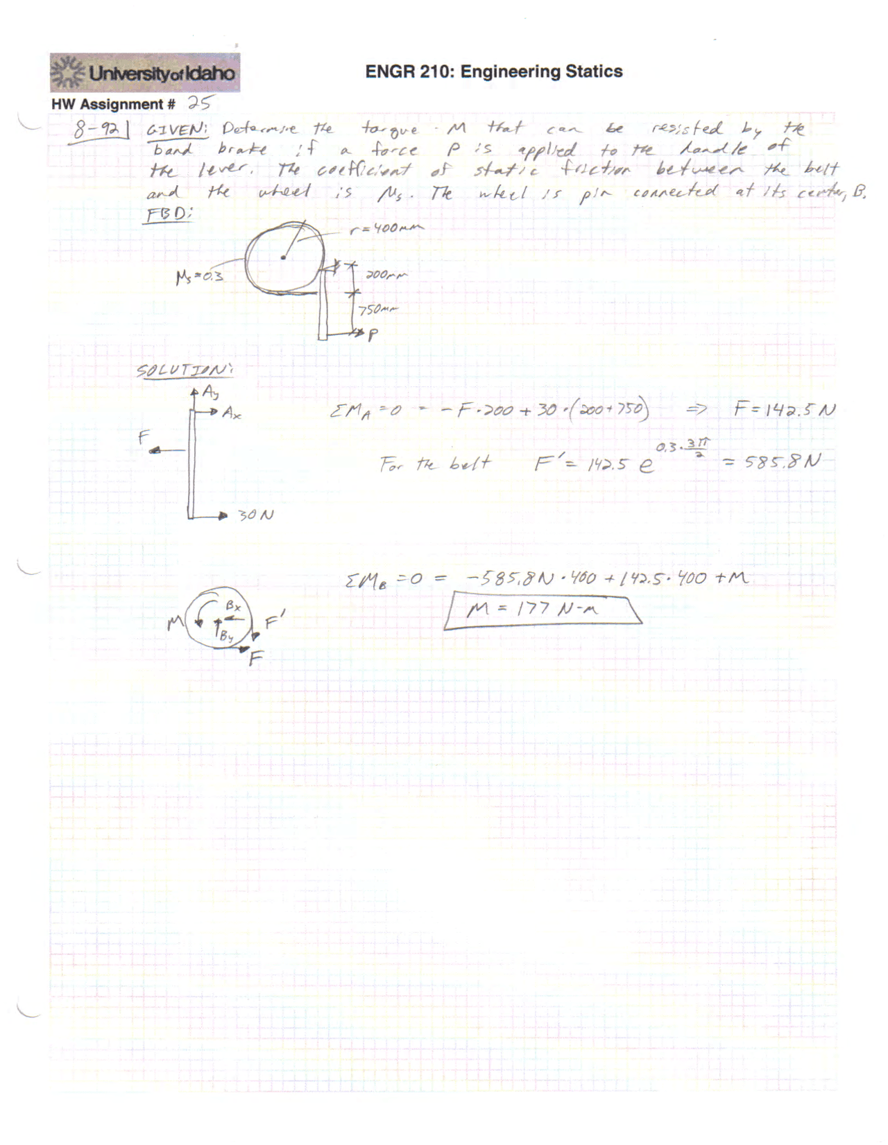 3 Solved Problems on Engineering Statics - Assignment 25 | ENGR 210 ...