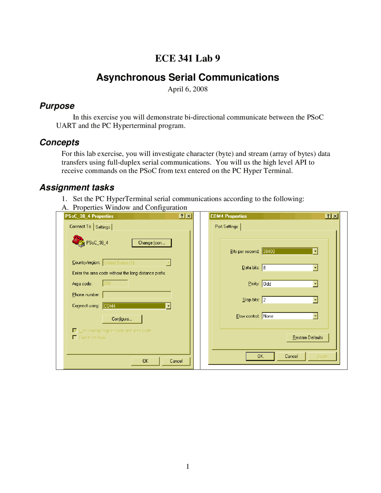 Asynchronous serial Communication in the Laboratory | ECE 341 - Docsity