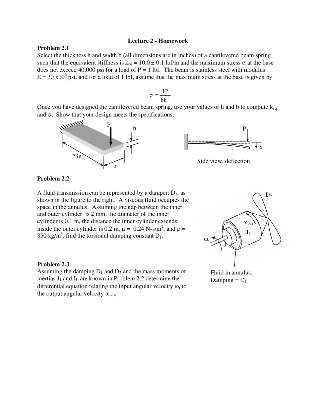 Iowa State Engineering Problems Paper Homework - 3 Problems on Analysis and Design of Engineering Systems ...