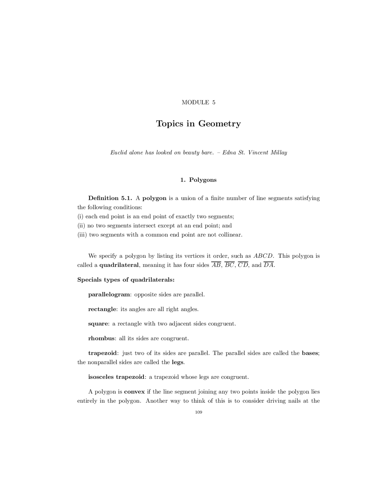 Module 5: Topics in Geometry | Introduction to Geometry | MATH 302 ...