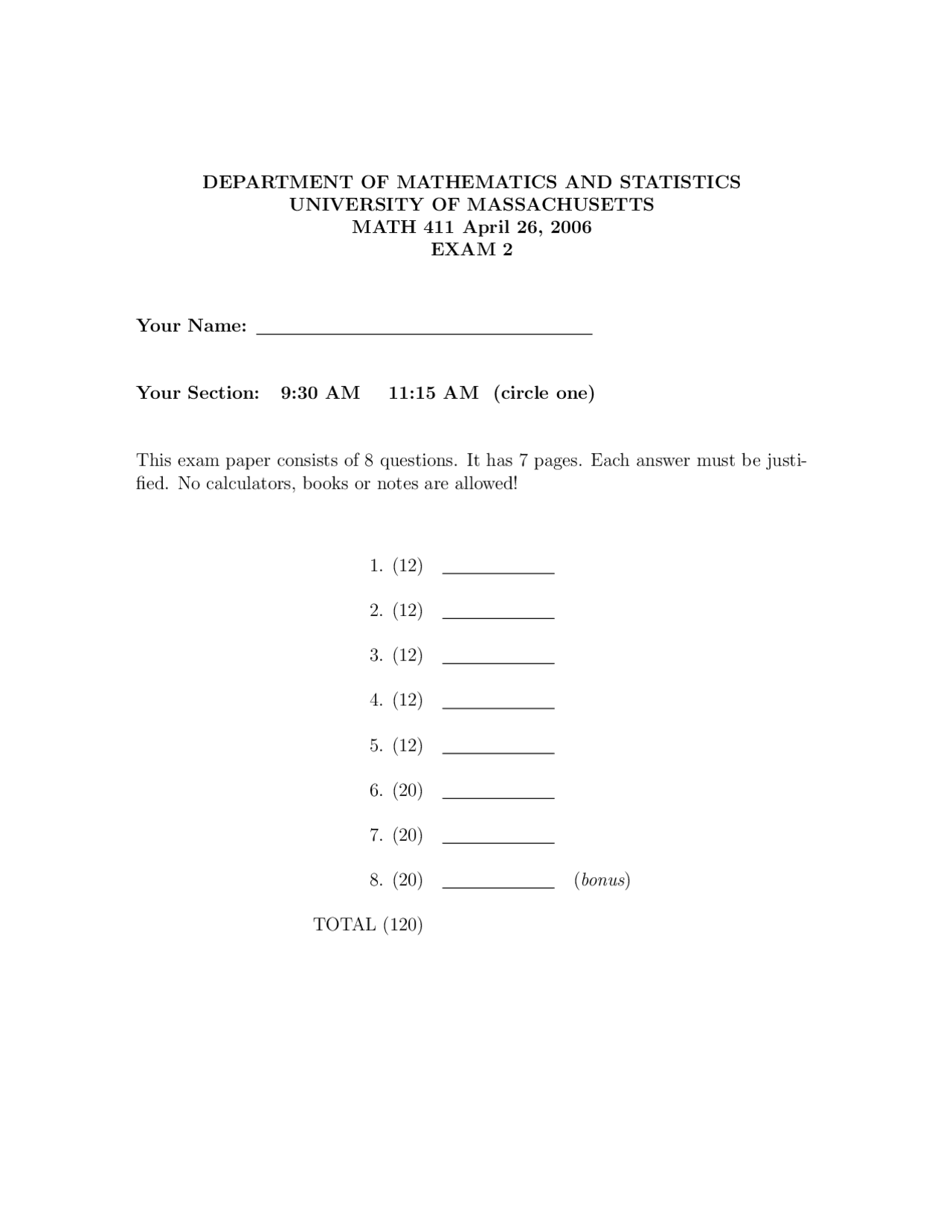 Practice Exam 2 - Introduction to Abstract Algorithms I | MATH 411 ...