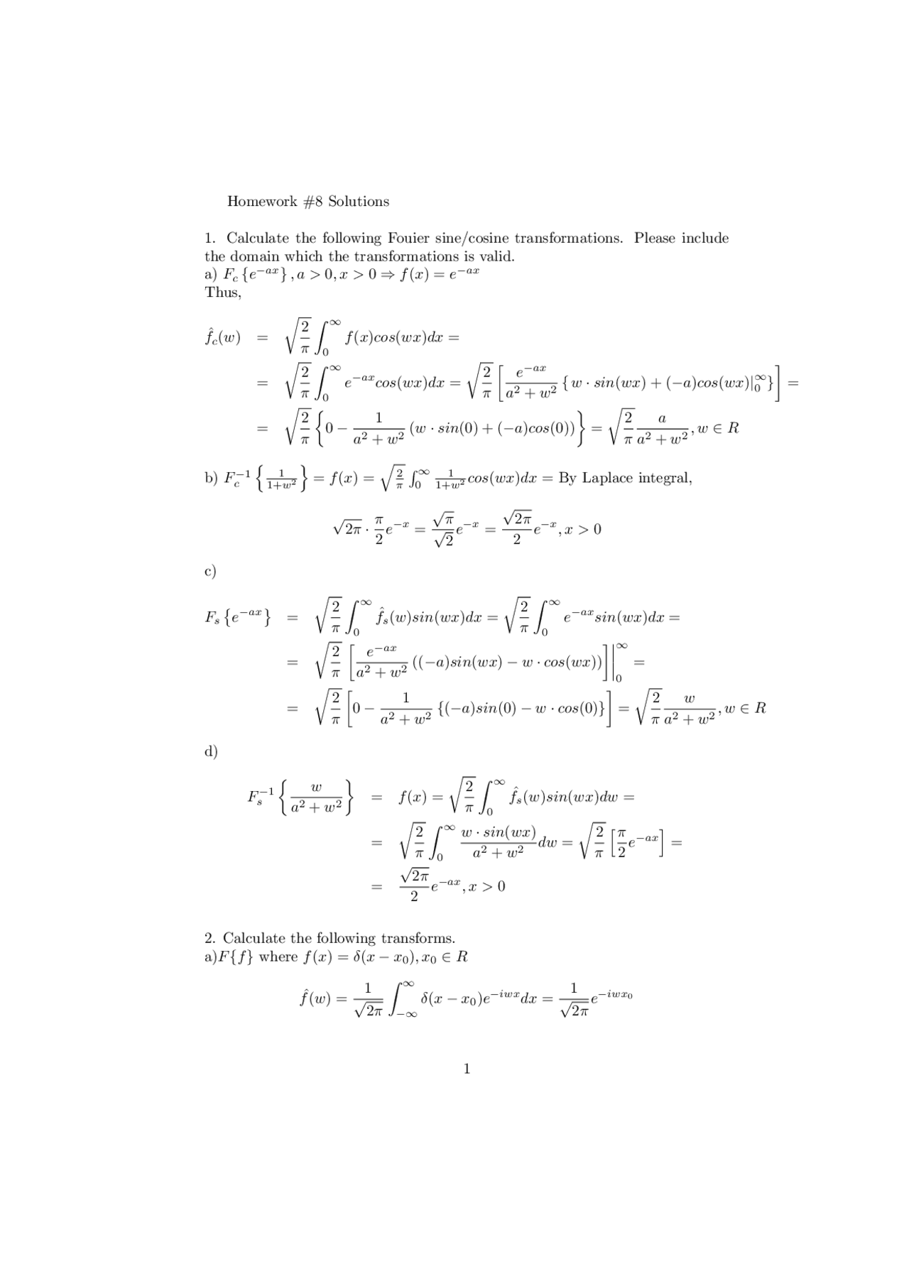 Solved Homework 8 - Advanced Engineering Mathematics | MATH 348 ...