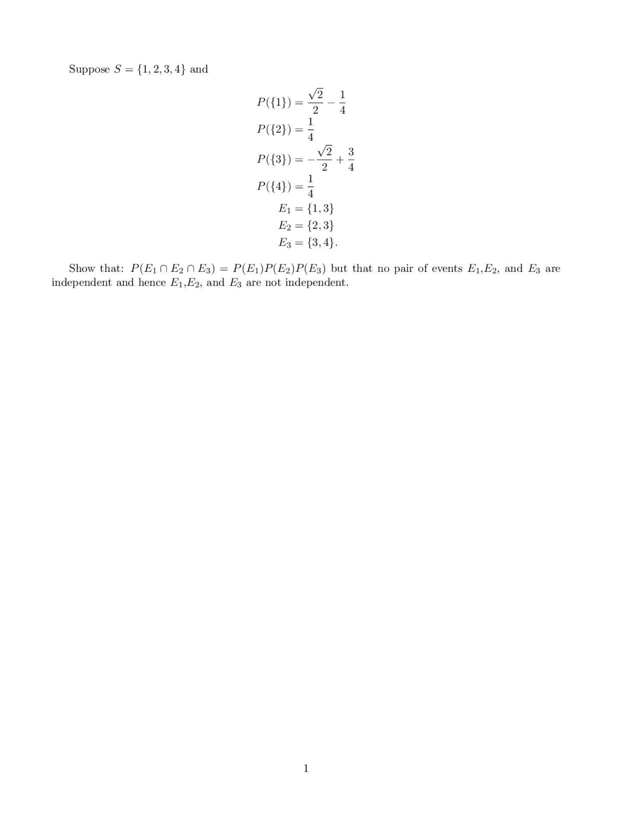 Probability - Assignment Questions with Solutions | MATH 350 - Docsity
