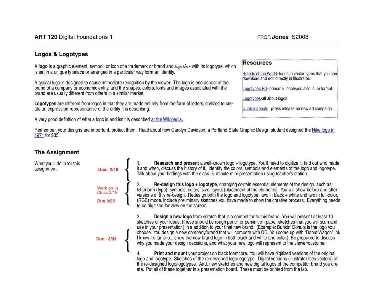 Lecture Notes Logos Logos and Logotypes - Lecture Notes | ART 120 - Docsity