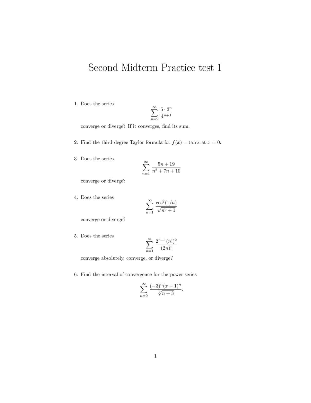 6 Practice Questions with Solutions on Single Variable - Exam 1 | MATH ...
