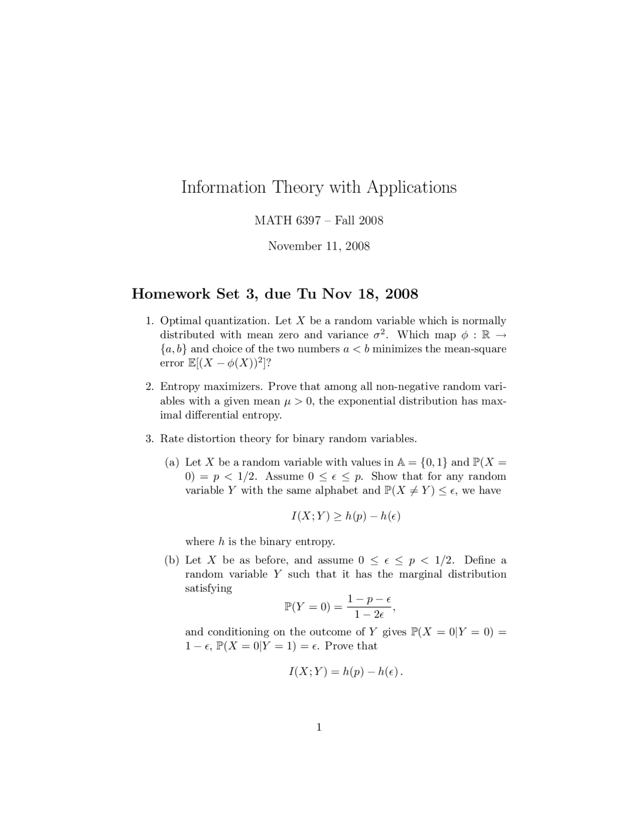 4 Problems on the Binary Random Variables - Assignment | MATH 6397 ...