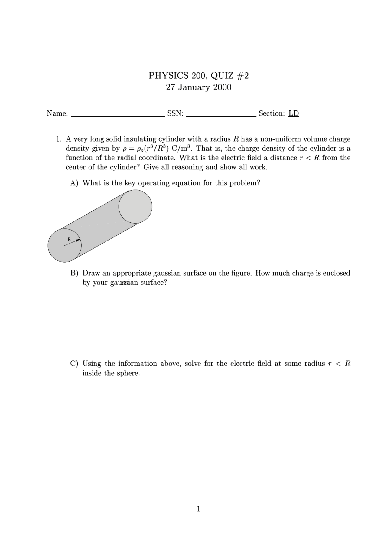 Quiz #2 - Physics II: Electromagnetism, Optics | PHGN 200 | Exams ...