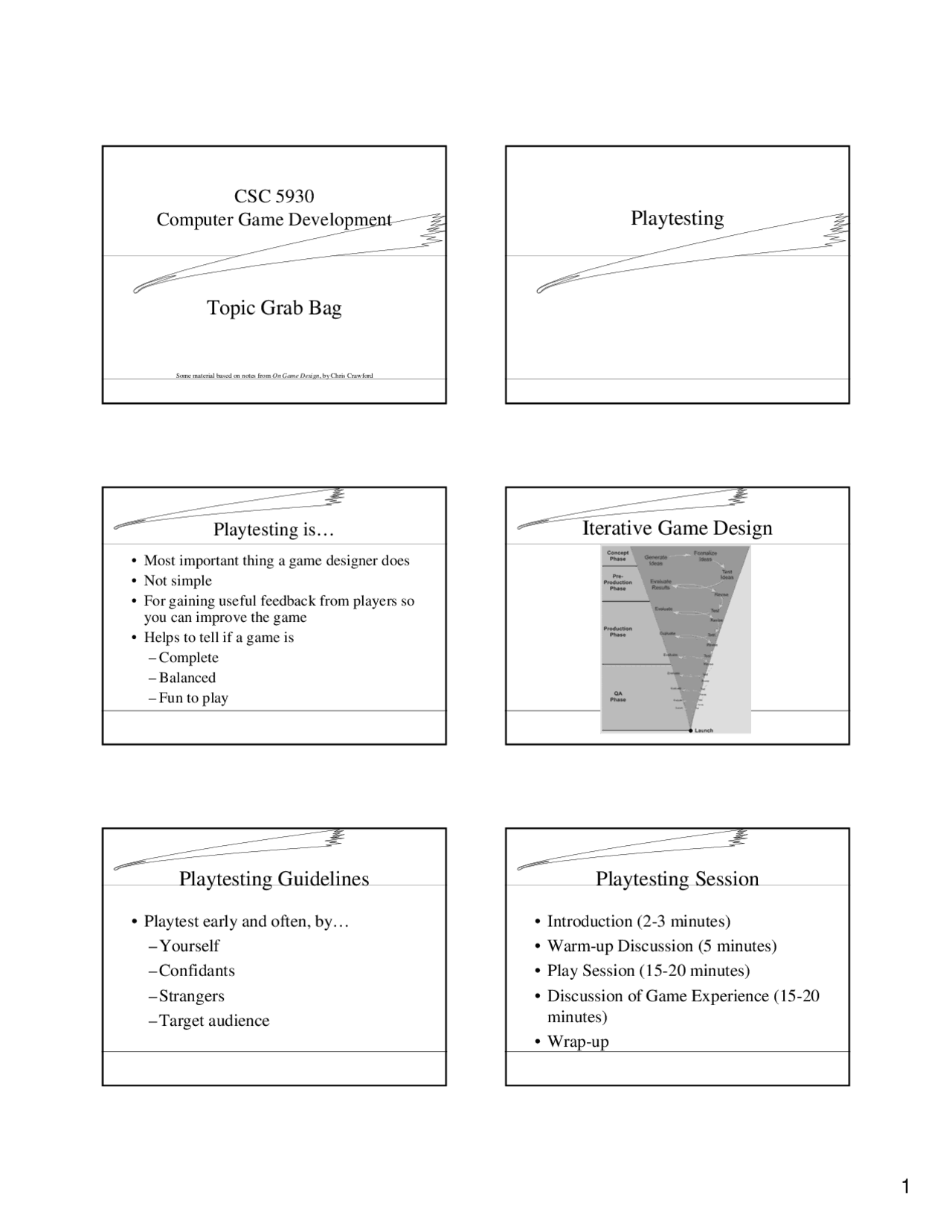 Computer Games Development and Iterative Game Design | CSC 5930 - Docsity