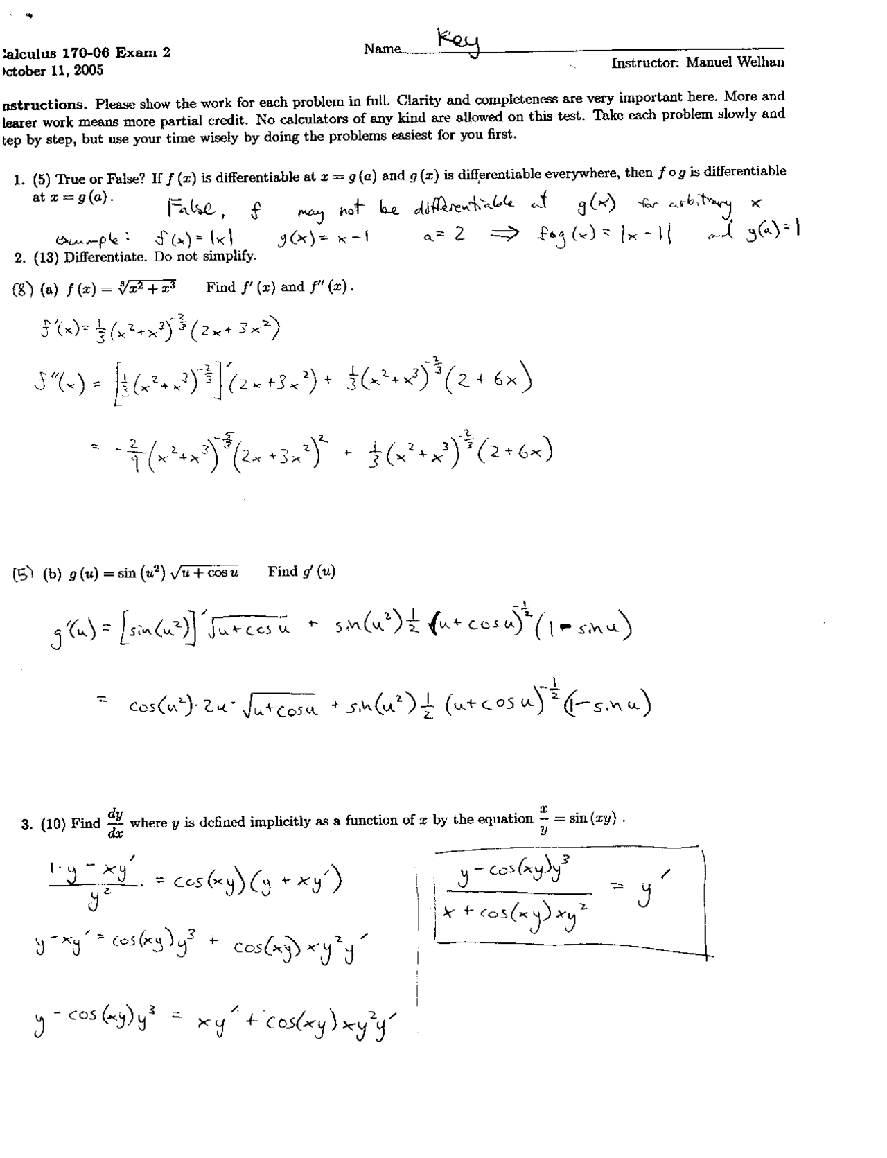 10 Solved Problems on Analytical Geometry and Calculus I - Exam 2 ...