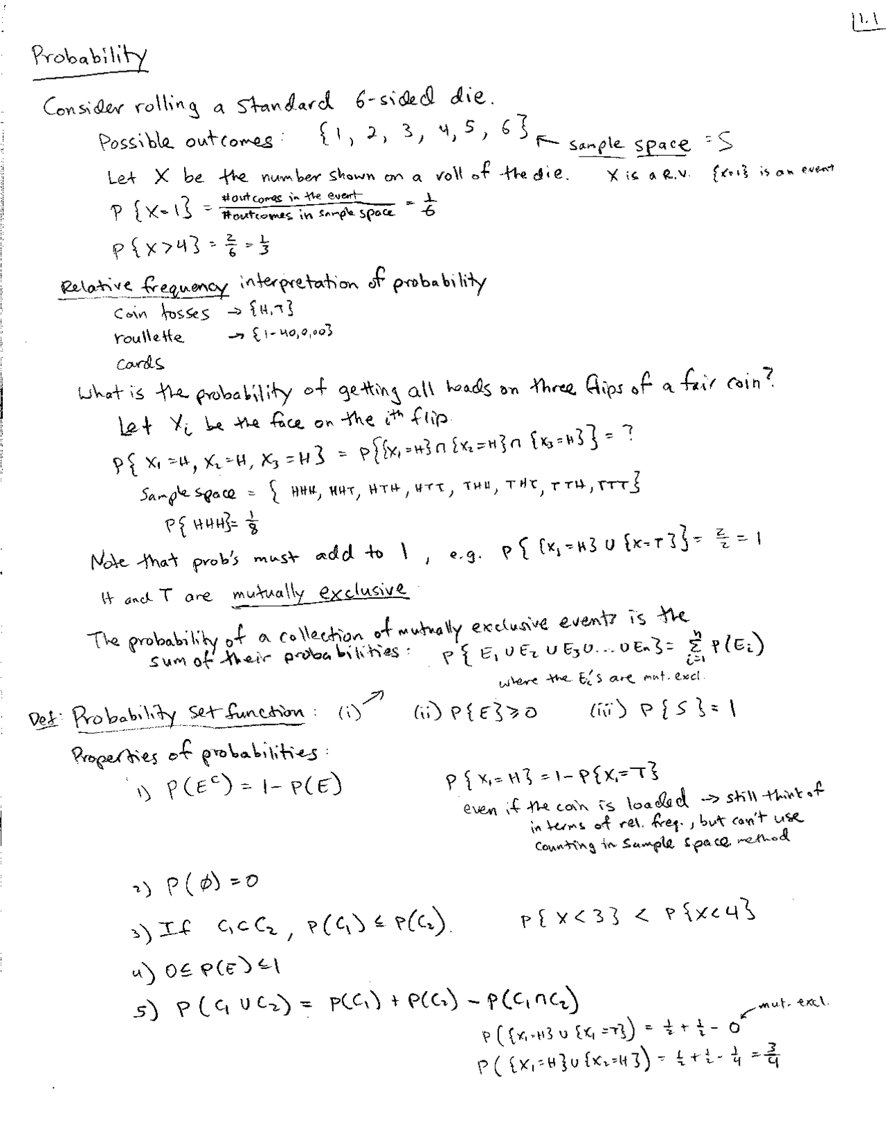 Handwritten Notes on Probability - Mathematical Statistics | AMS 205 ...