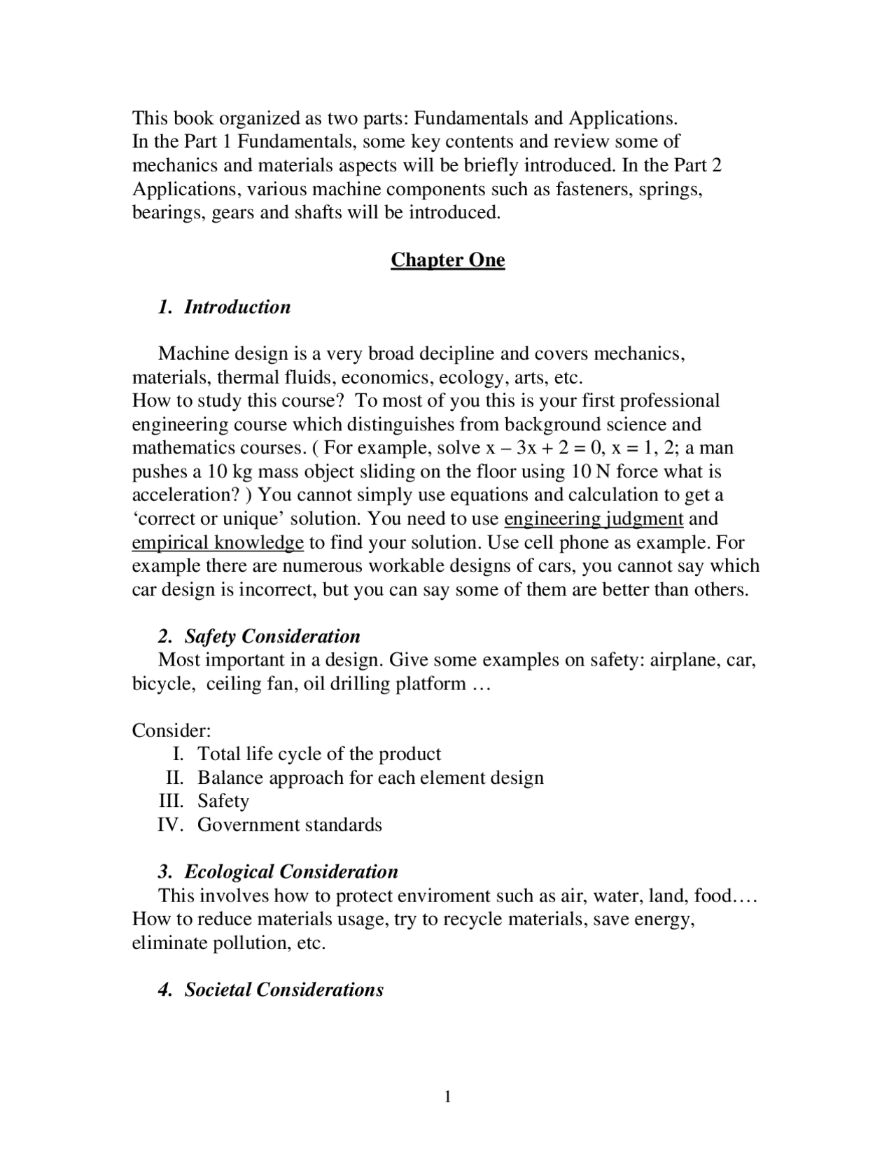 Notes on Fundamentals and Applications for Machine Design I | MEM 431 ...