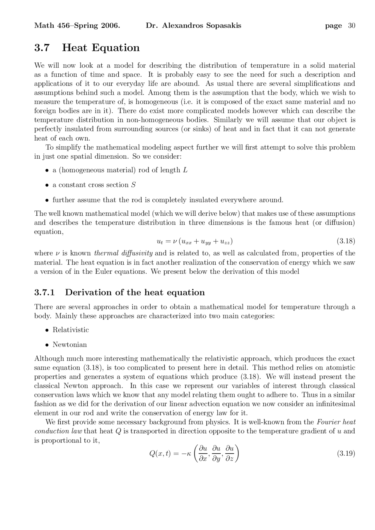 Heat Equation - Mathematics Modelling - Lecture Notes | MATH 456 ...