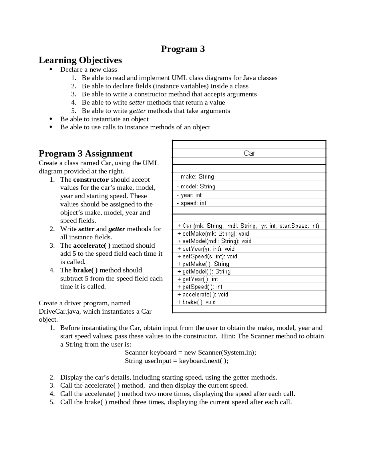 Programming Fundamentals I - Program 3 Assignment | CS 110 - Docsity