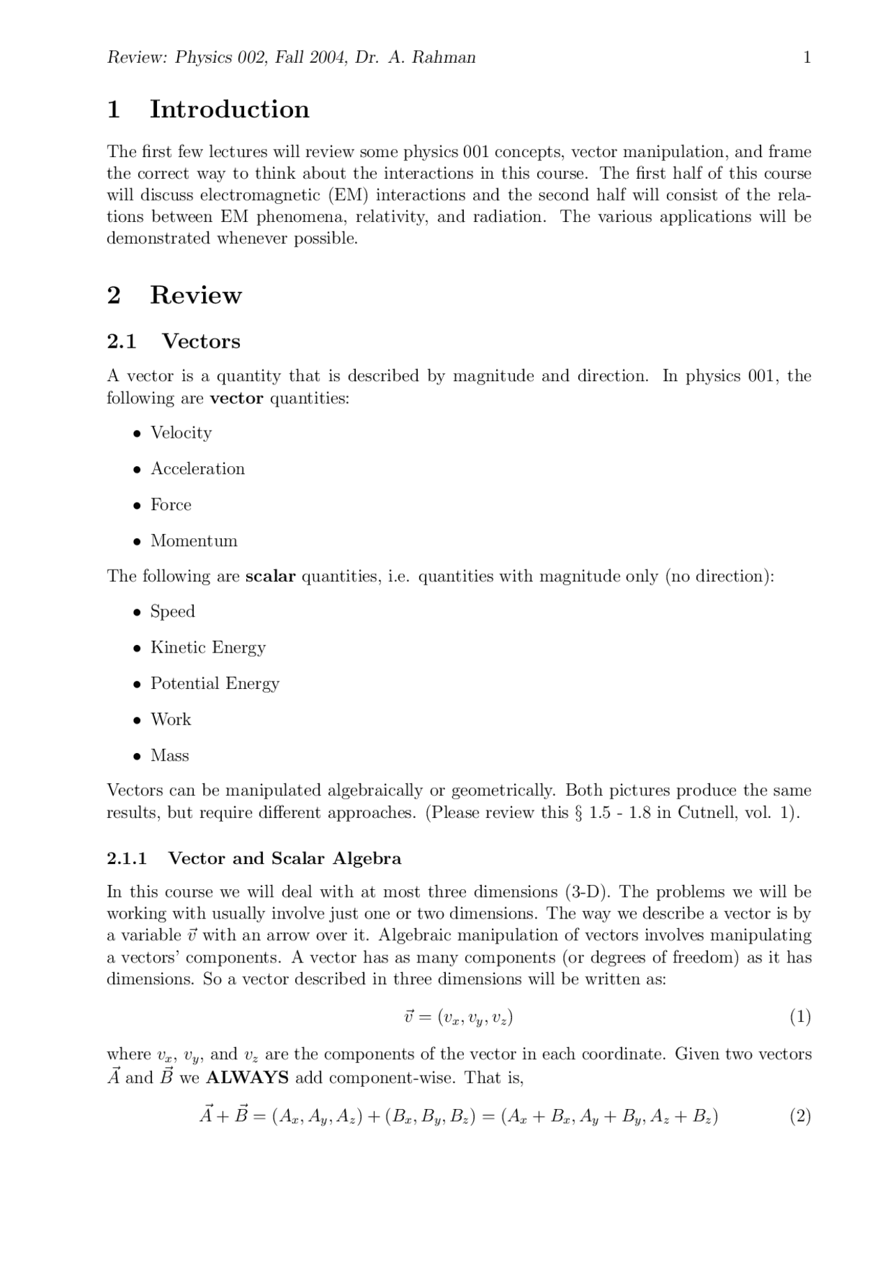 Introduction to Vector Manipulation and Frame Interactions | PHYS 002 ...