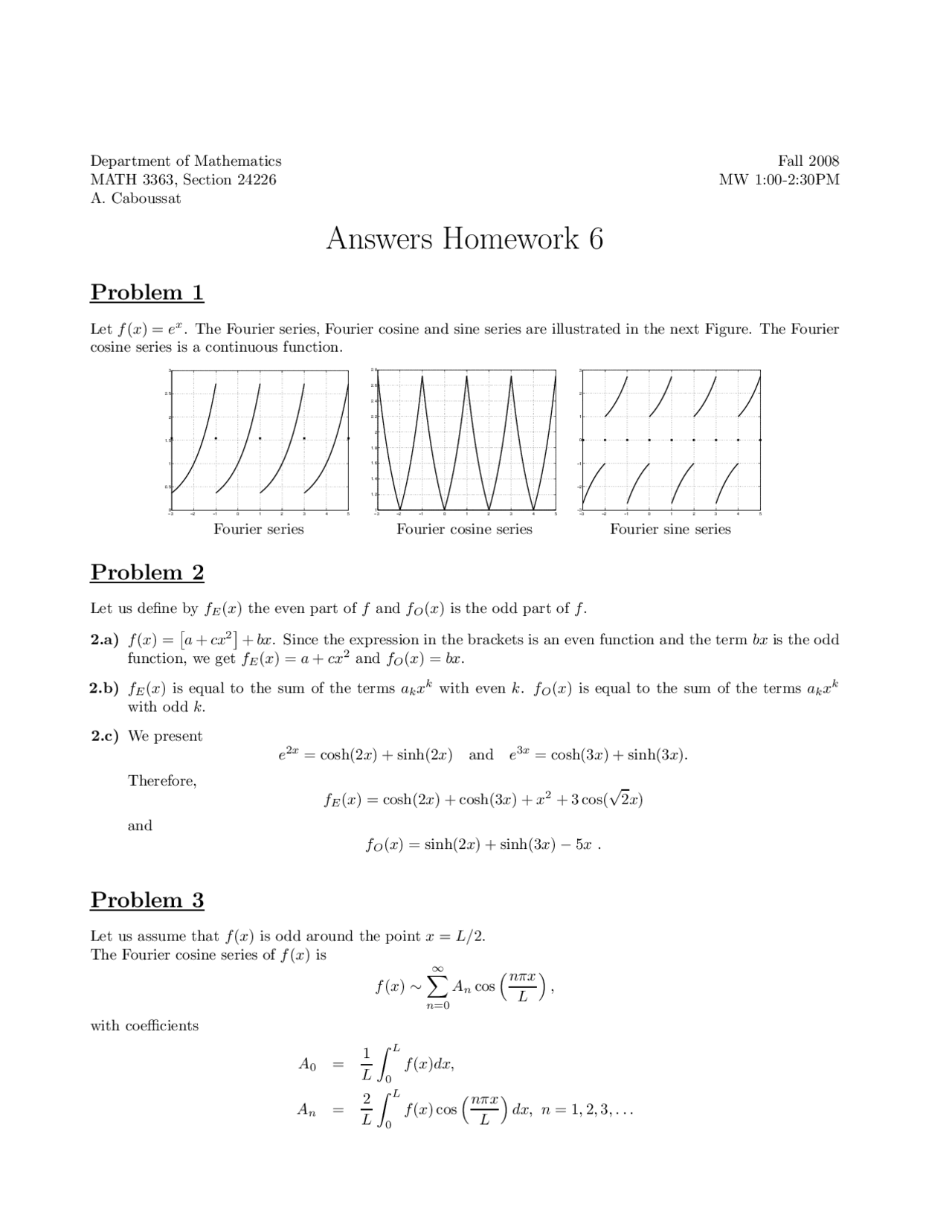 6 Questions on Partial Differential Equations - Exam 1 | MATH 3363 ...
