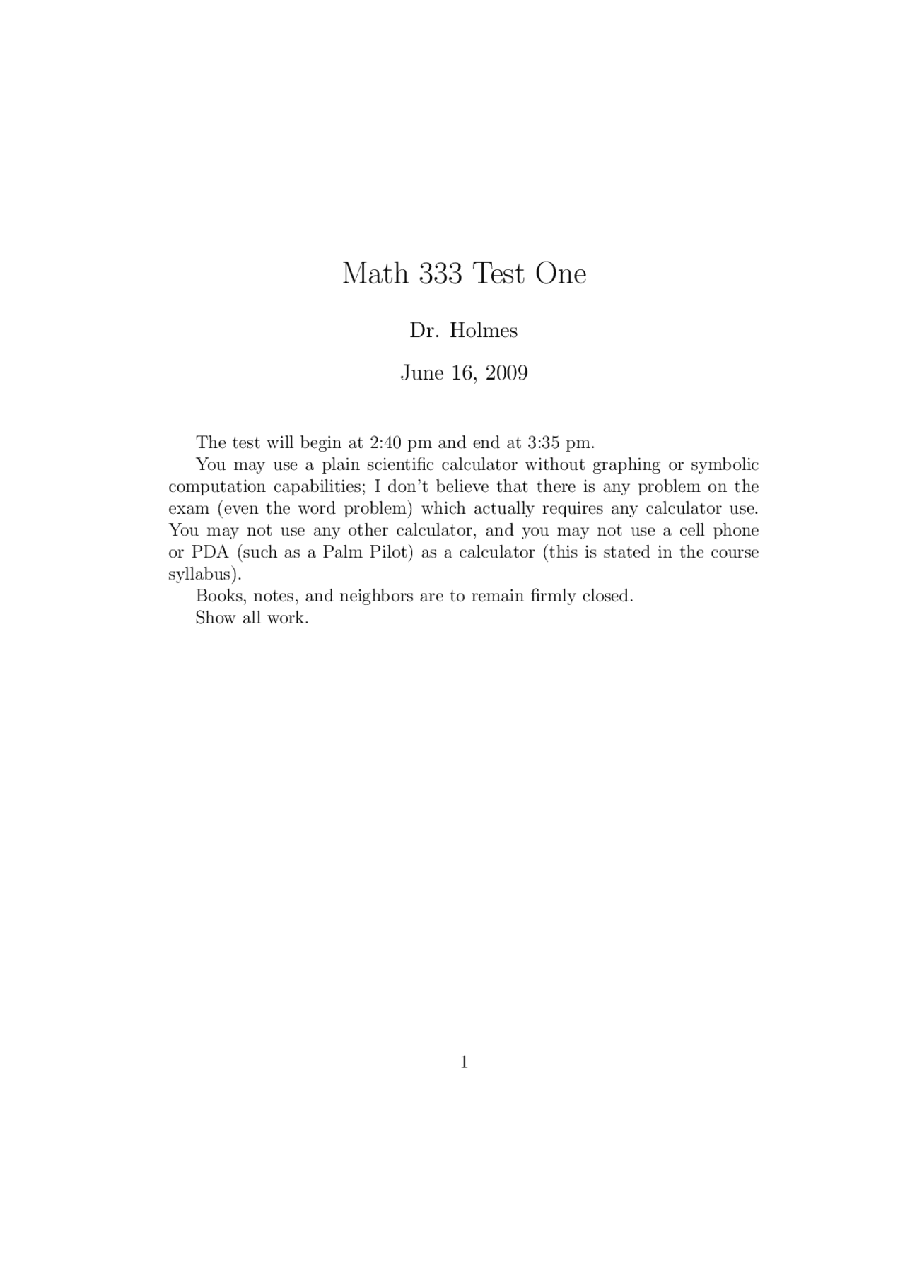 6 Unsolved Questions Exam 1 - Differential Equations with Matrix | MATH ...