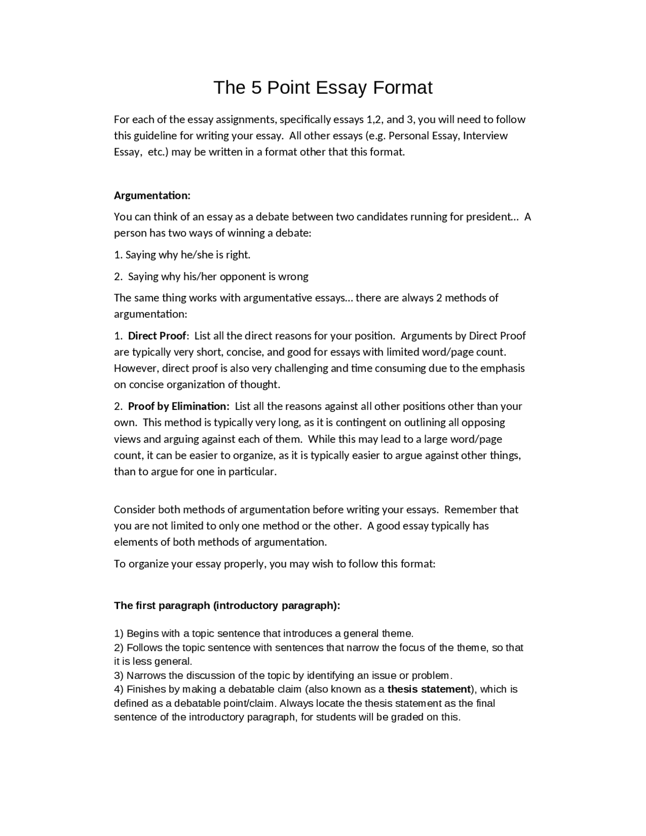The Five Point Essay Format - Mathematics in the Modern World | MATH ...