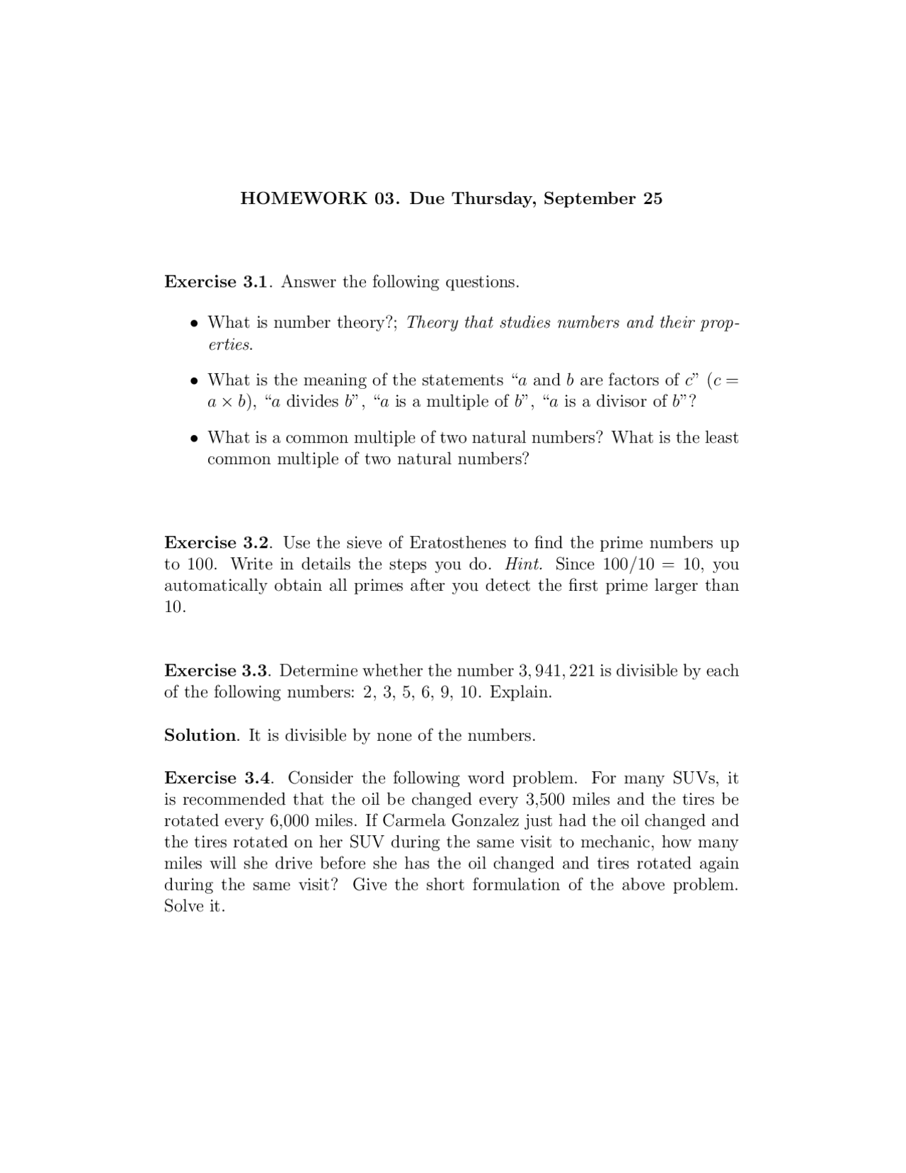 6 Solved Problems on Number Theory and Whole Integers - Homework | MATH ...