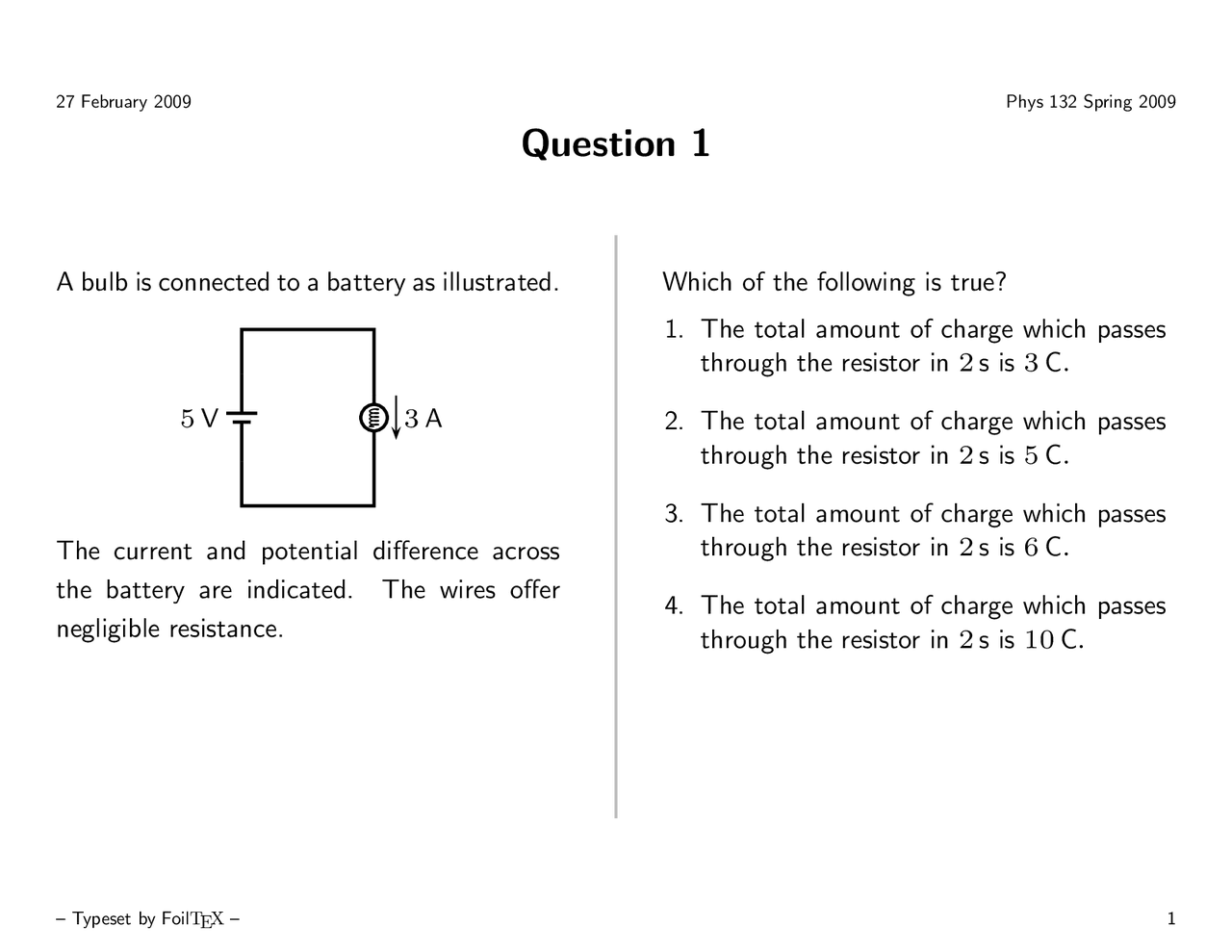 Practice Questions for Electromagnetism and Optics | PHYS 132 - Docsity