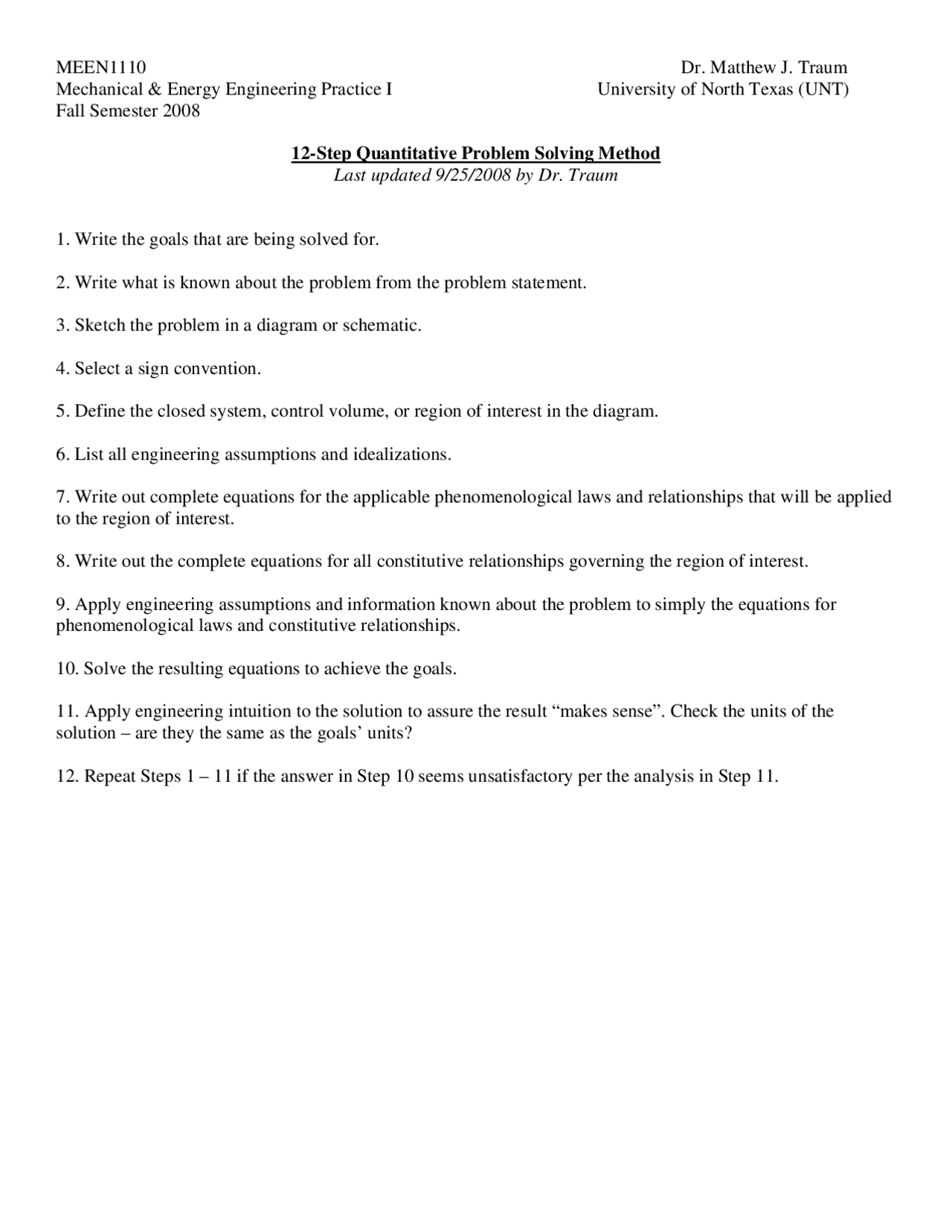 12 Step Quantitative Problem Solving Method Meen 1110 Docsity<script async src=