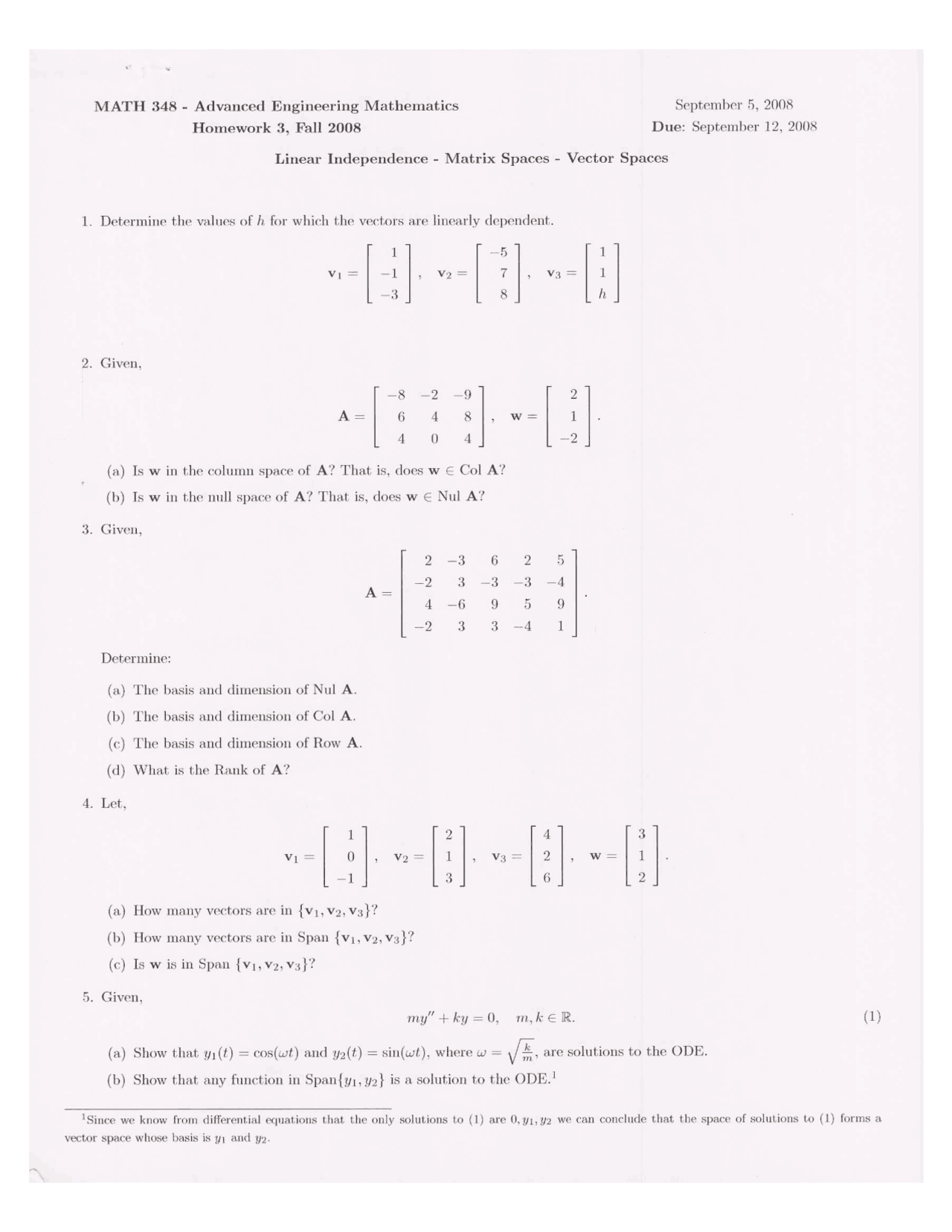 Advanced Engineering Work Example Maths Assignment 3 Solutions - Advanced Engineering Mathematics | MATH 348 ...