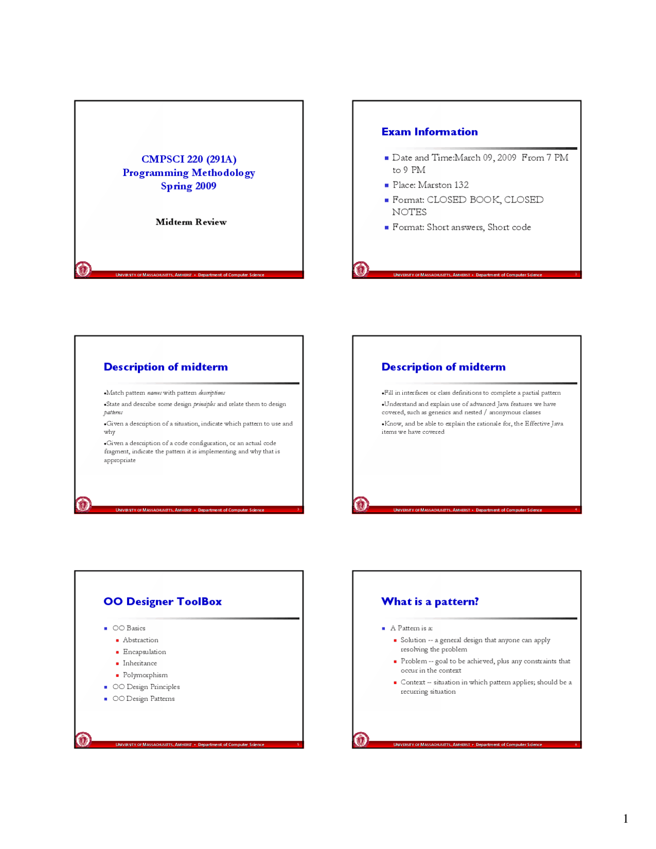 Programming Methodology - Lecture Slides | CMPSCI 220 - Docsity