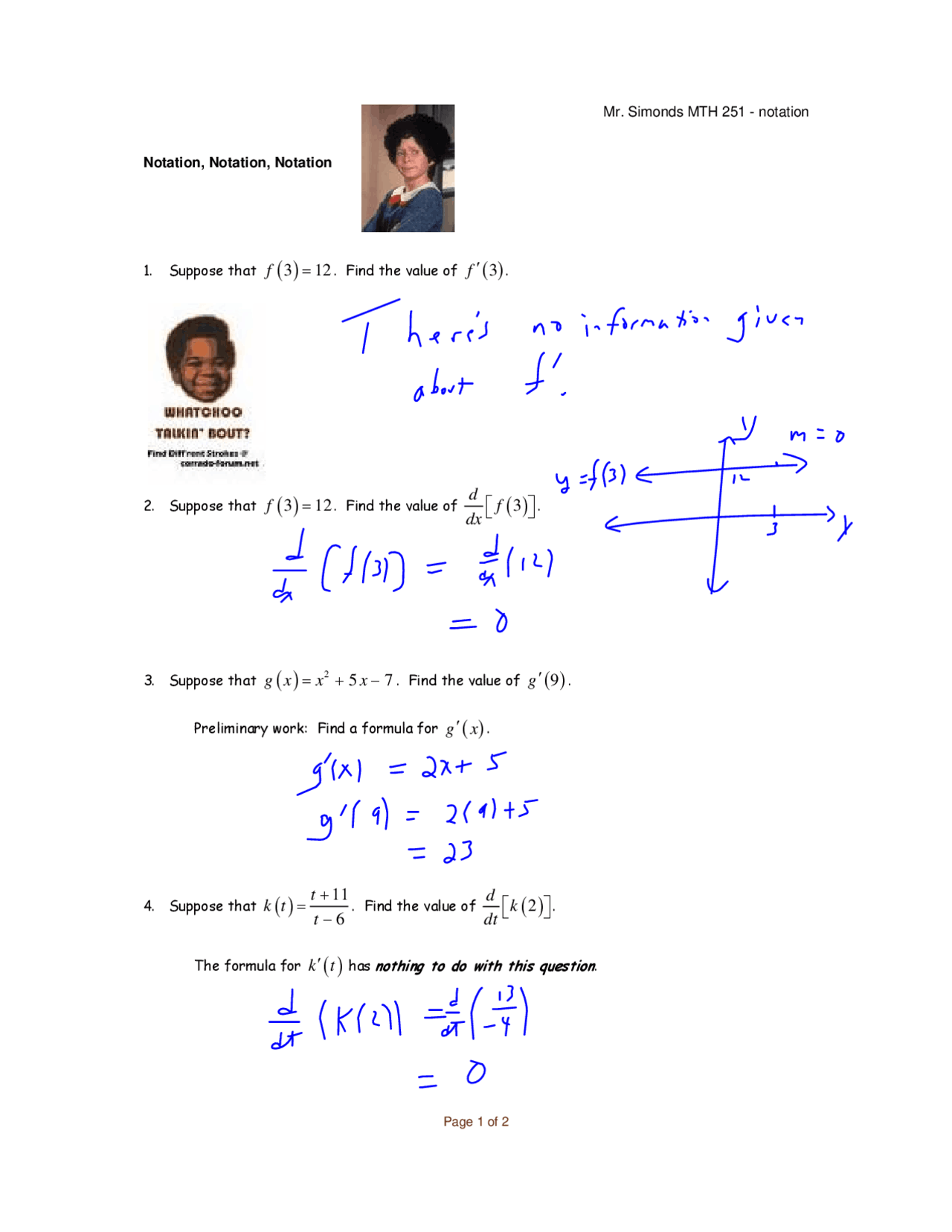 Notation Question Examples Notation, Notation, Notation - 7 Questions with Solution | MTH 251 ...