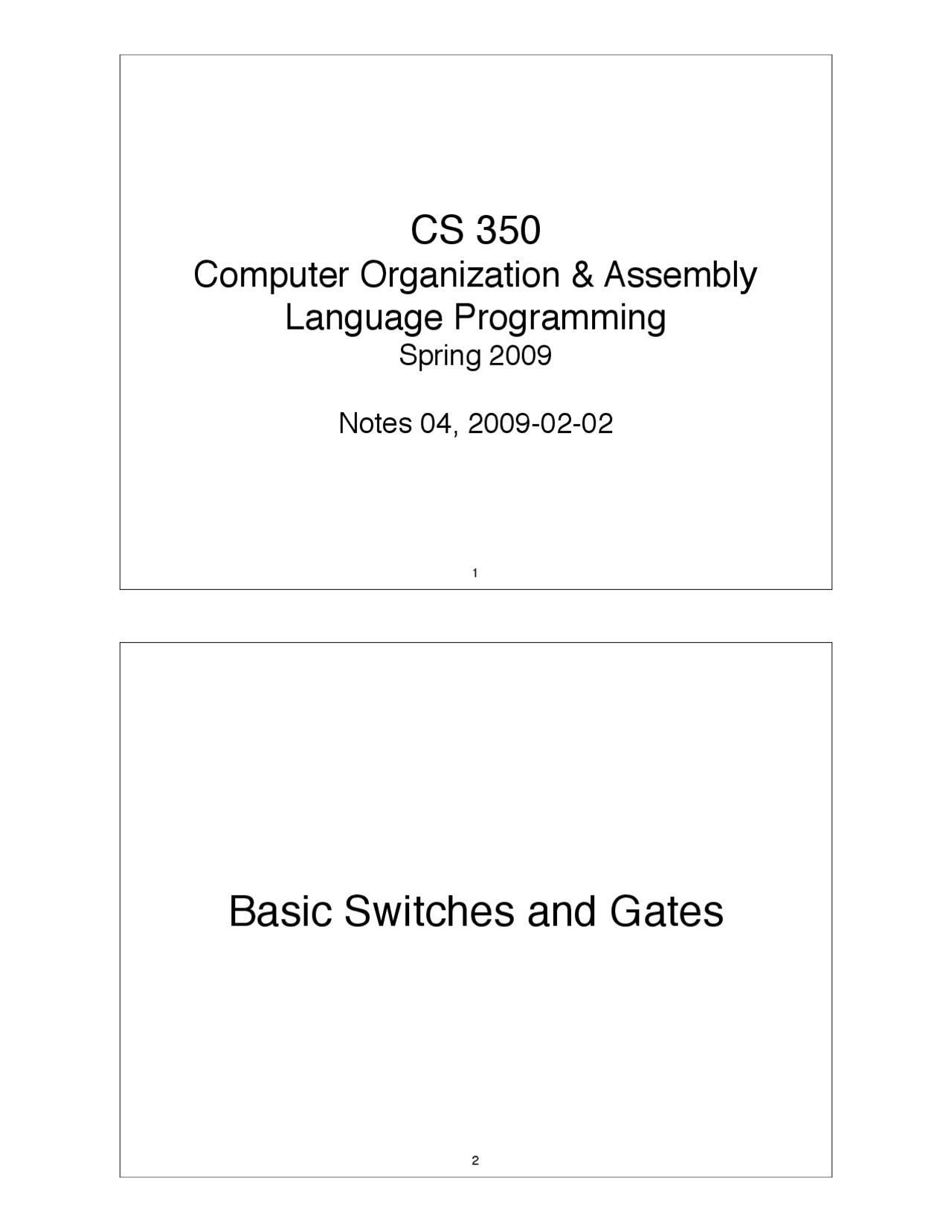 Computer Organization and Assembly Language Programming | CS 350 - Docsity