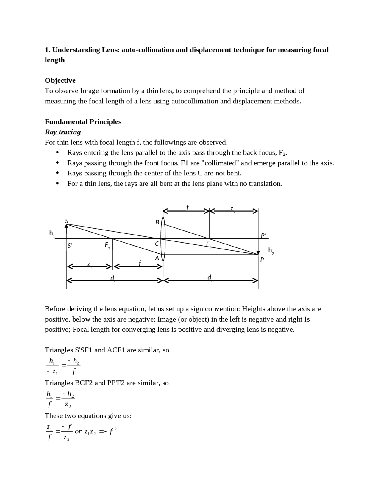 Understanding Lens: Auto Collimation and Displacement Technique for ...
