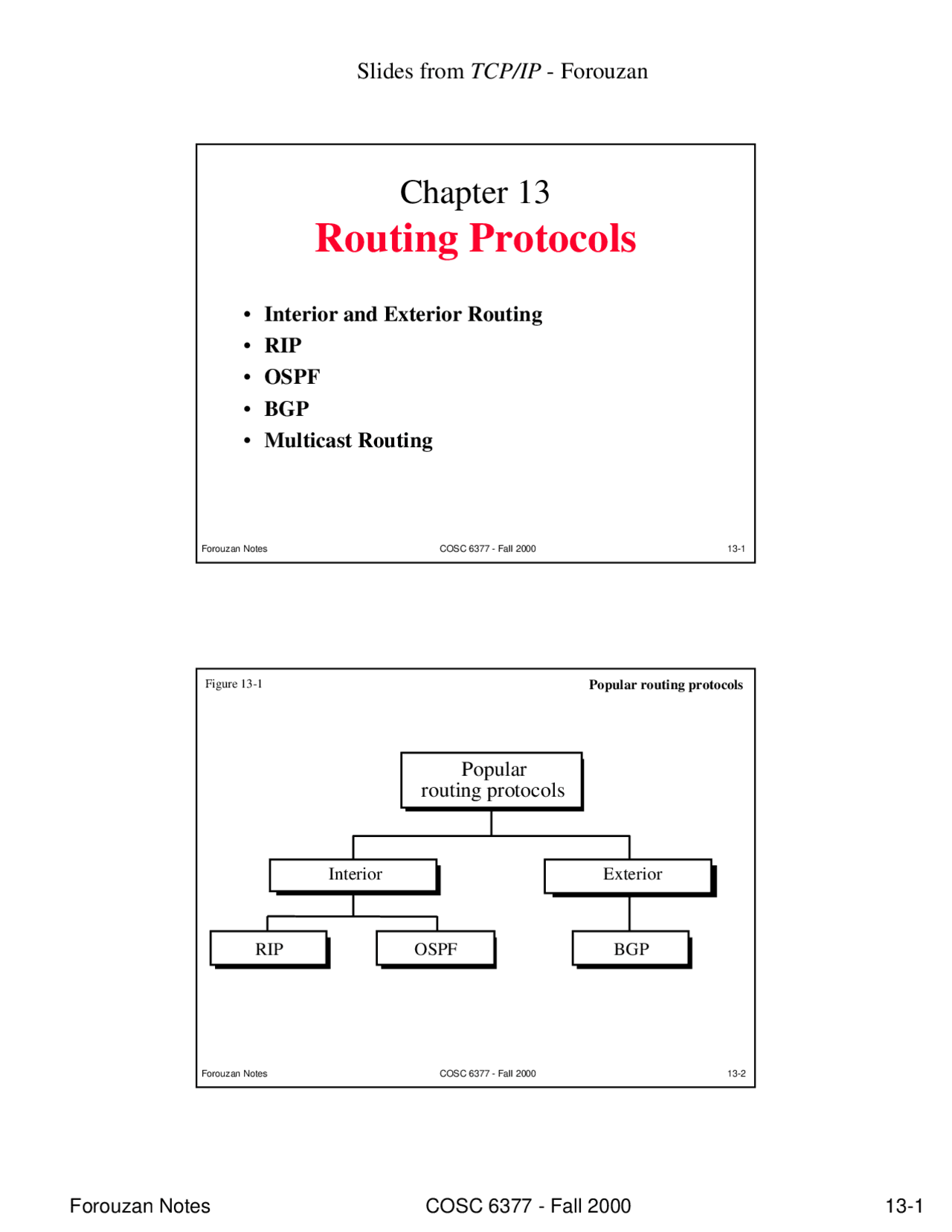 Routing Protocols - Computer Networks - Lecture Slides | COSC 6377 ...