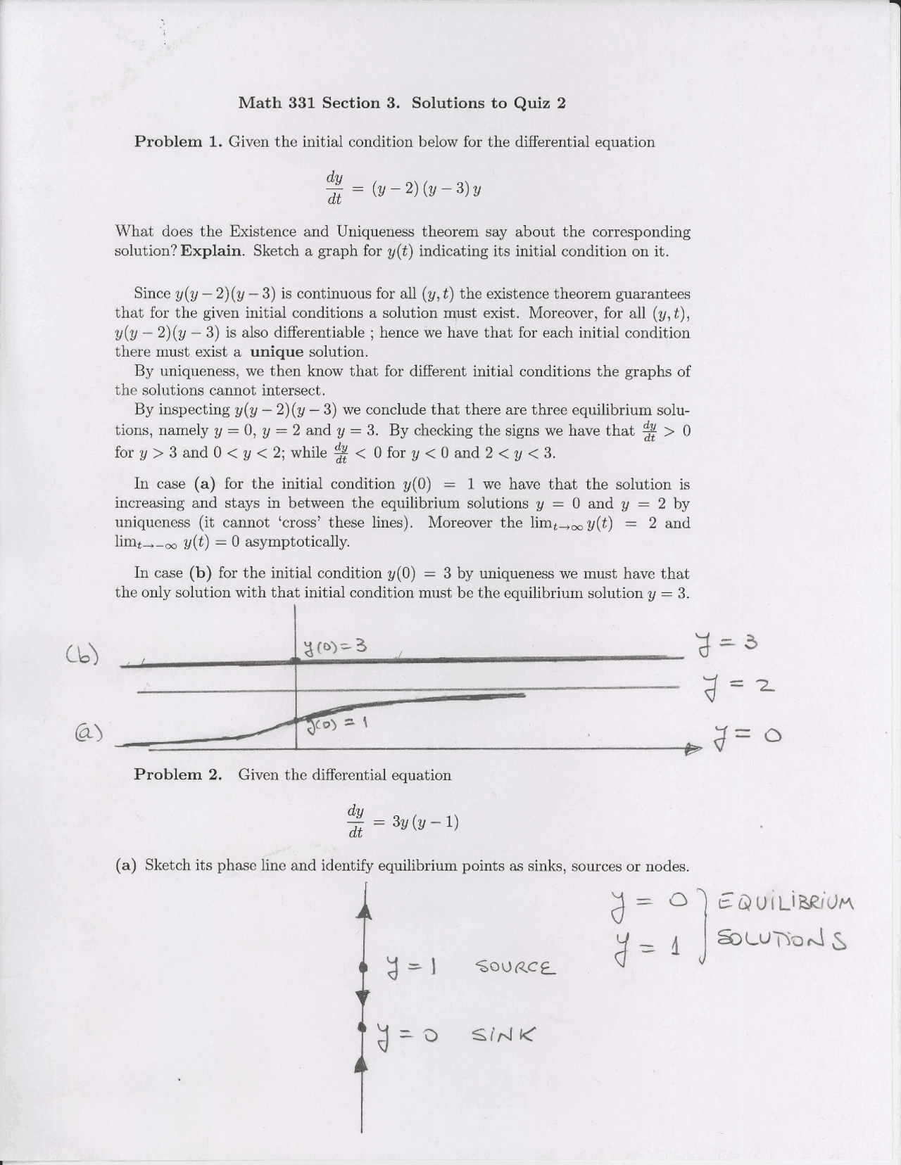 Solutions to Quiz #2 - Differential Equations for Engineering Science ...