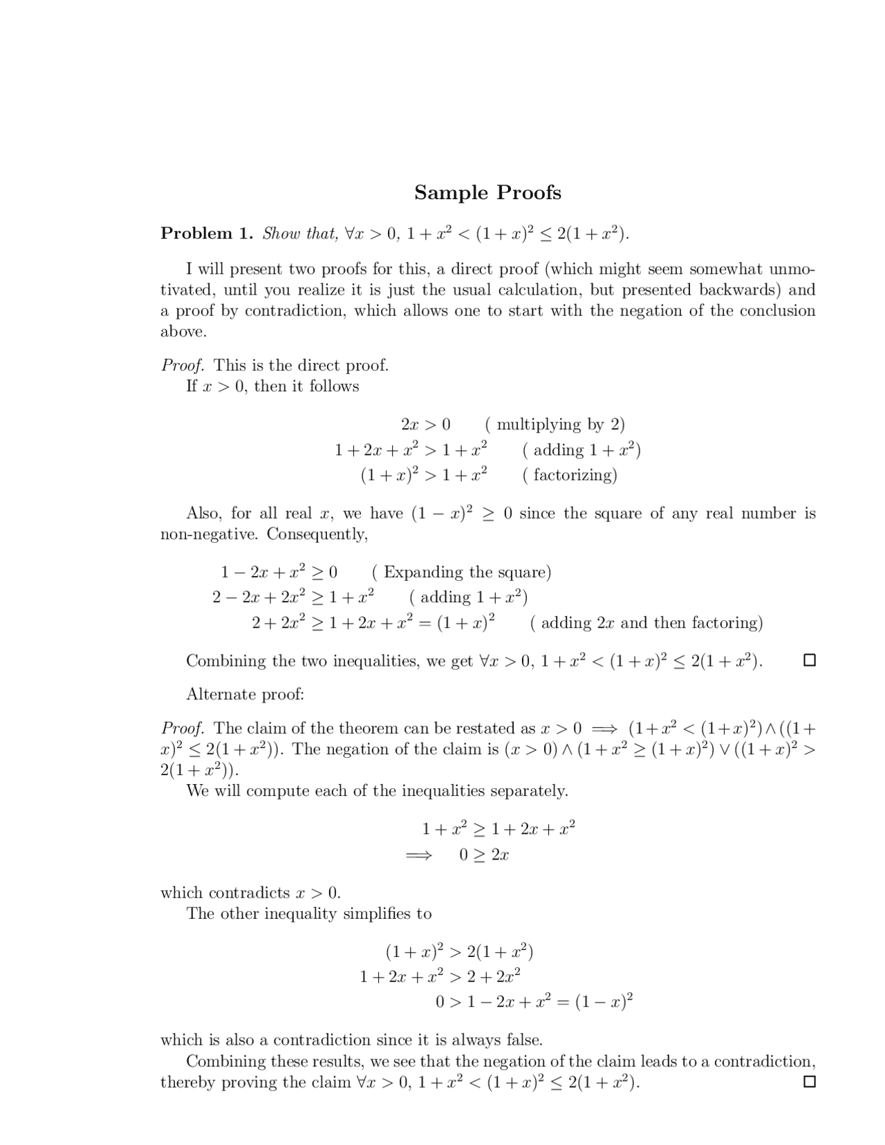 Math Proving Question Sample Problems Proof - Formal Mathematical Reasoning and Writing ...