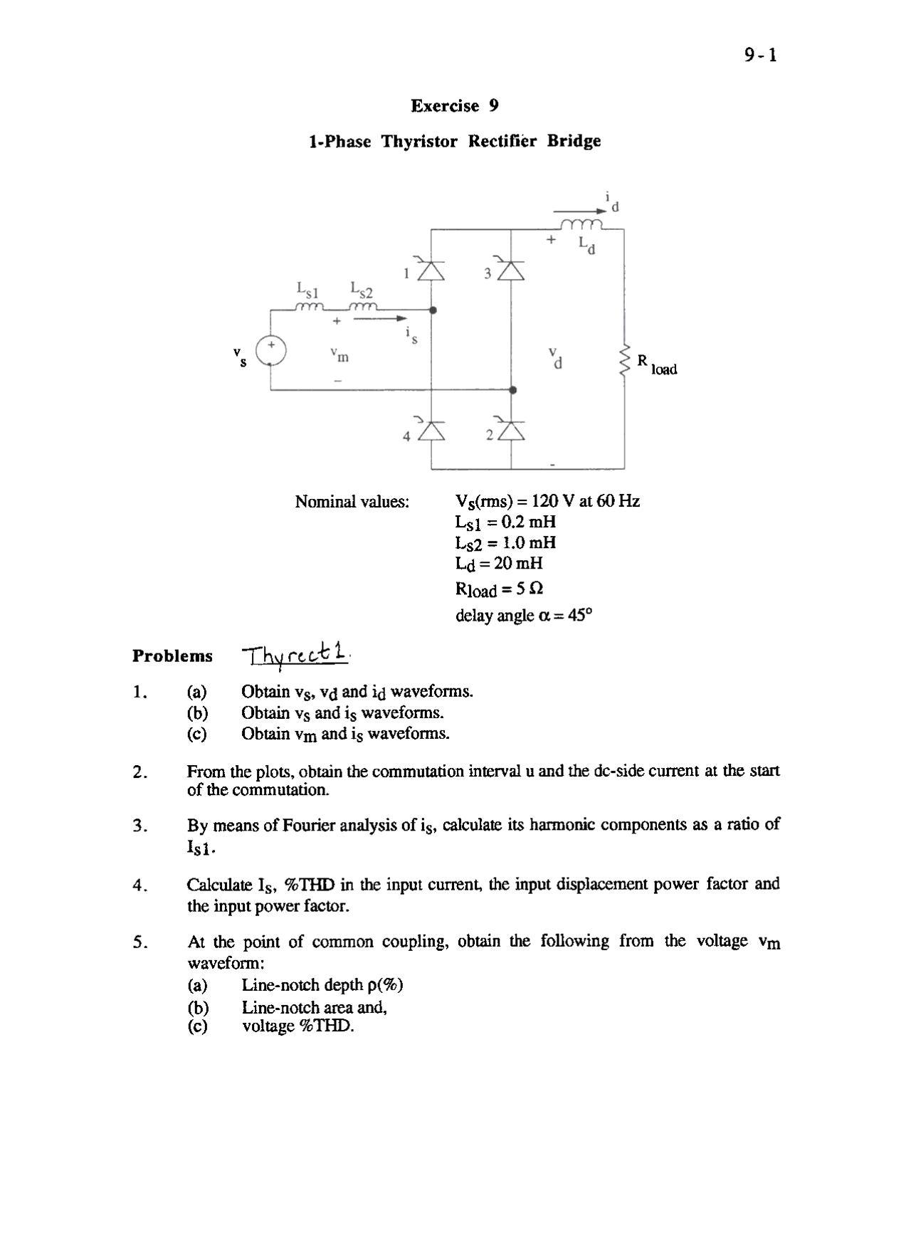 Assignment 9 Problems with Solutions for Power Electronics | ECE 481 ...