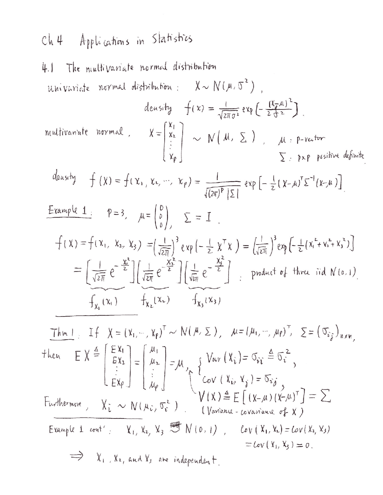 Handwritten Notes on Applications in Statistics | STATS 102A | Study ...