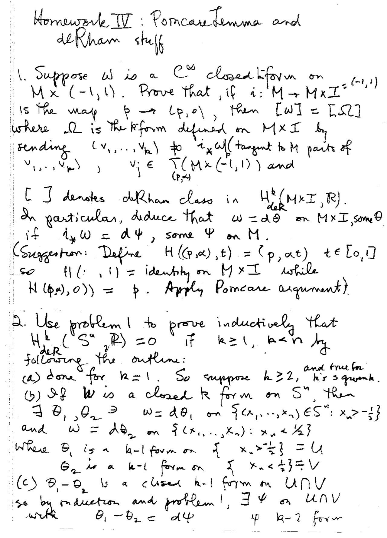Homework 4 Solved Questions - Differential Geometry | MATH 225A - Docsity