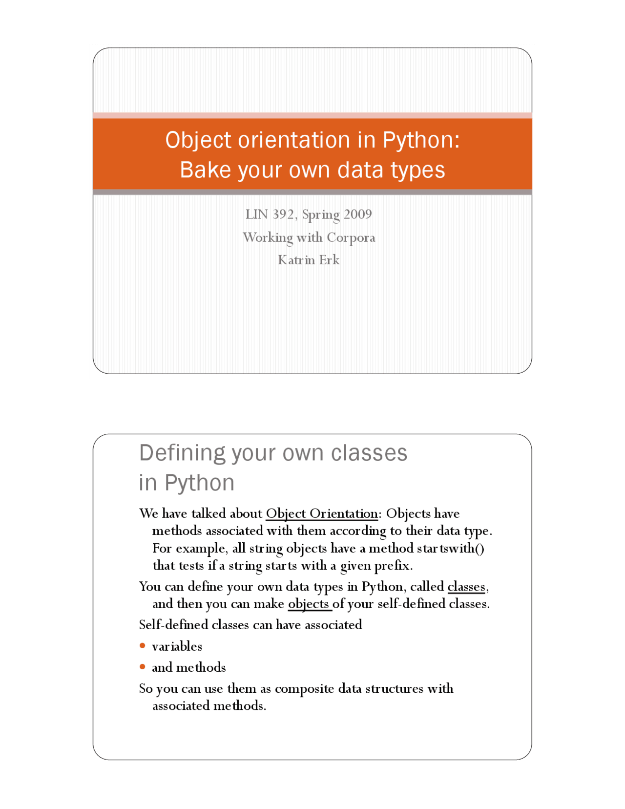 Object Orientation in Python: Bake Your Own Data Types - Slides | LIN ...