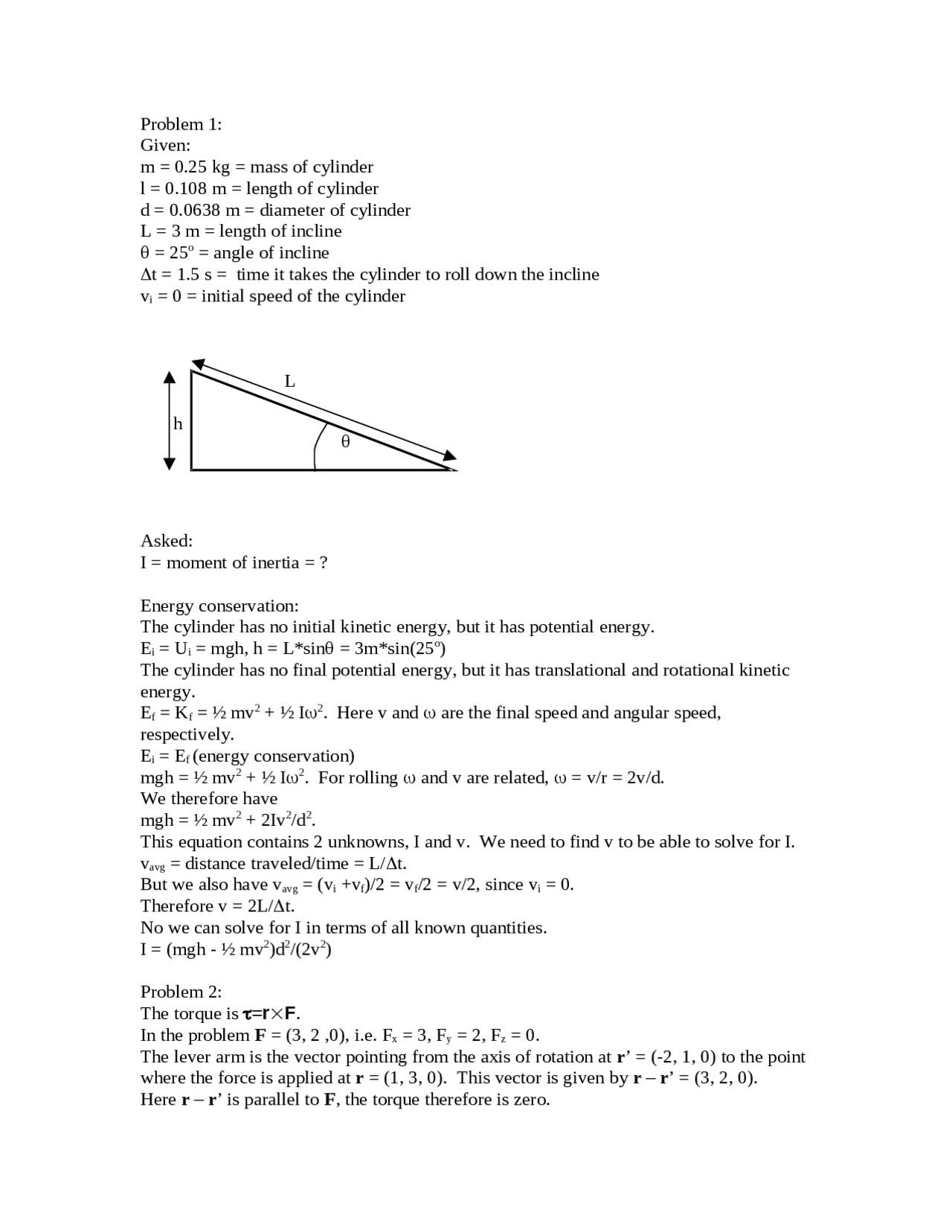 7 Solved Problems on Introduction to Physics and Math - Final Exam ...