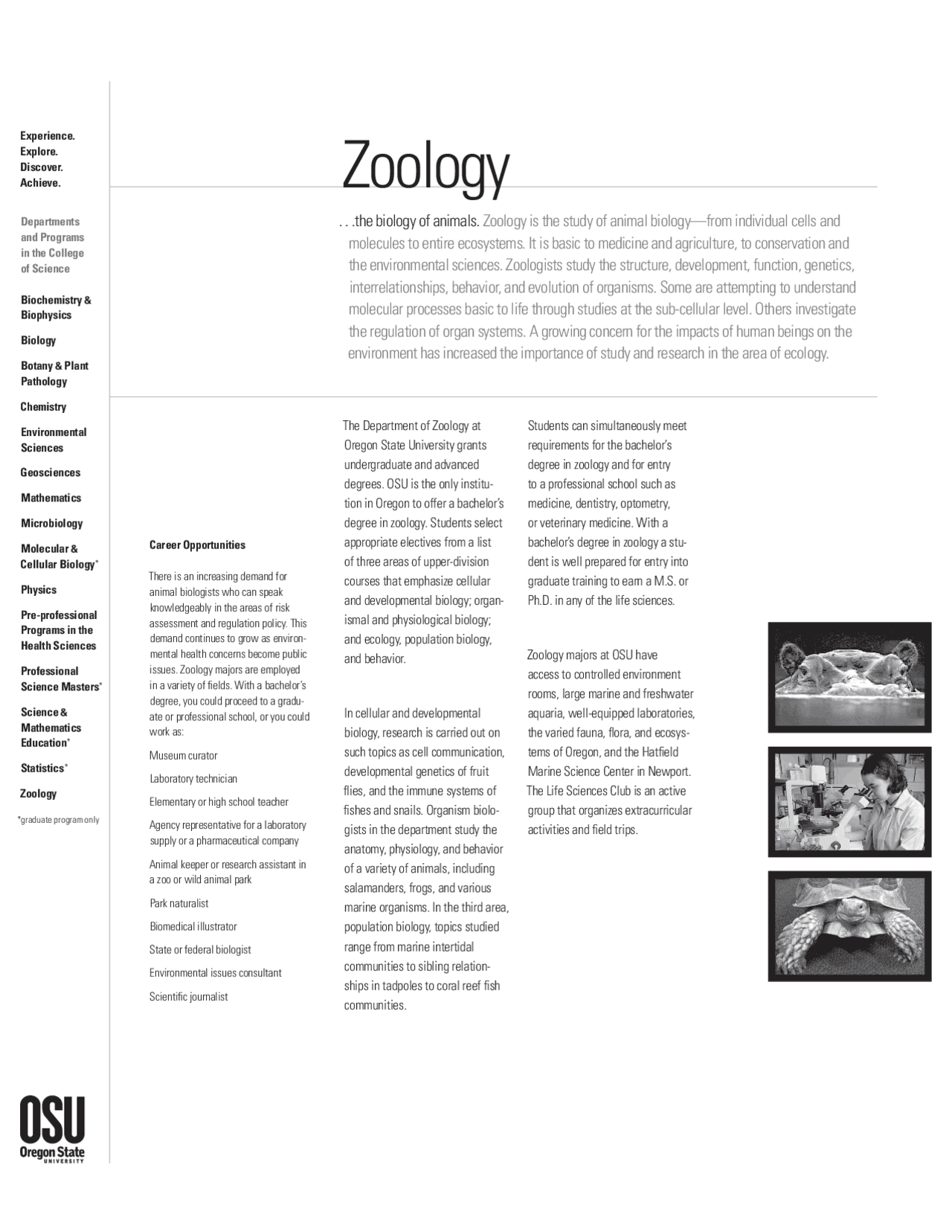 Zoology the Biology of Animals General Biochemistry Lecture Notes