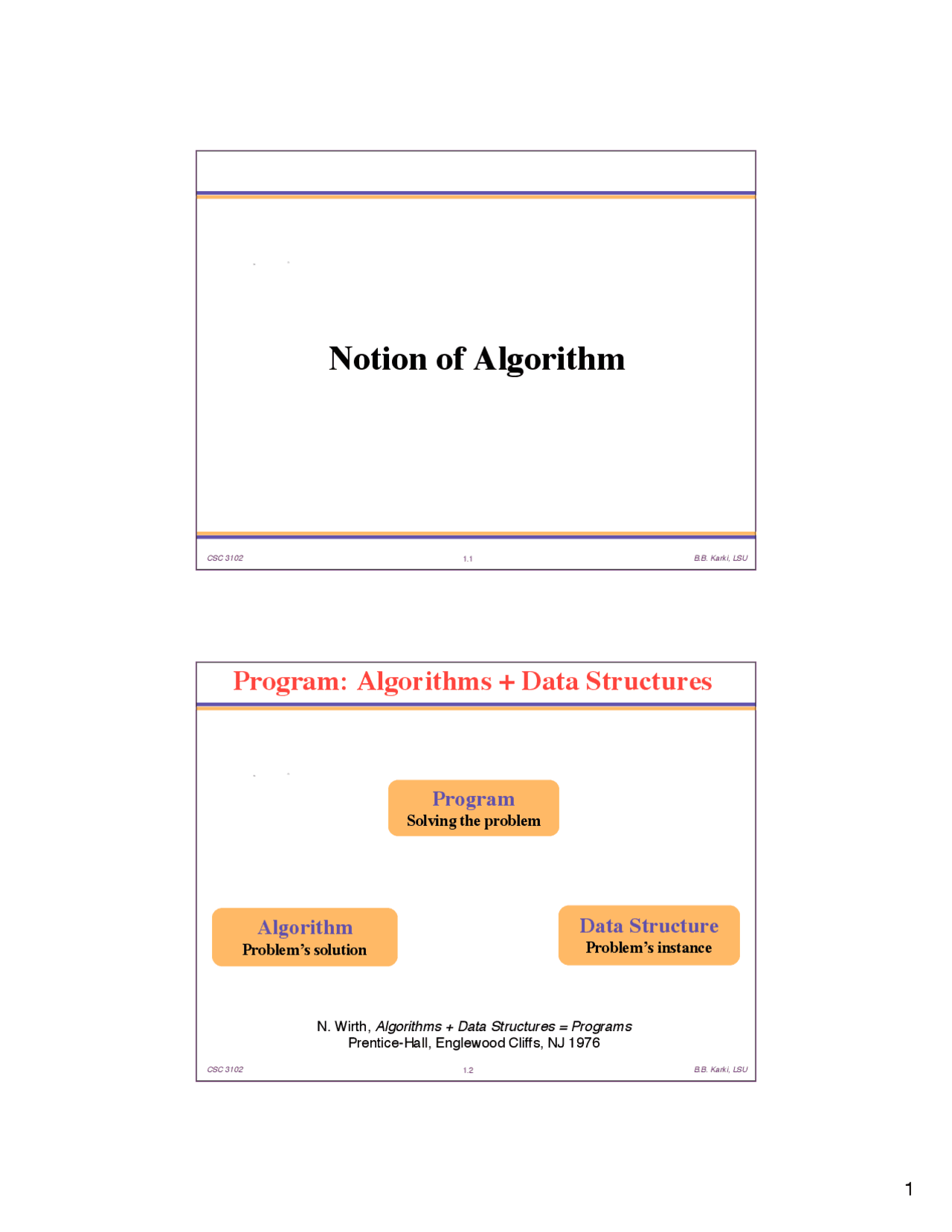 Lecture Slides On Notion Of Algorithm - Advanced Data Structures | CSC ...