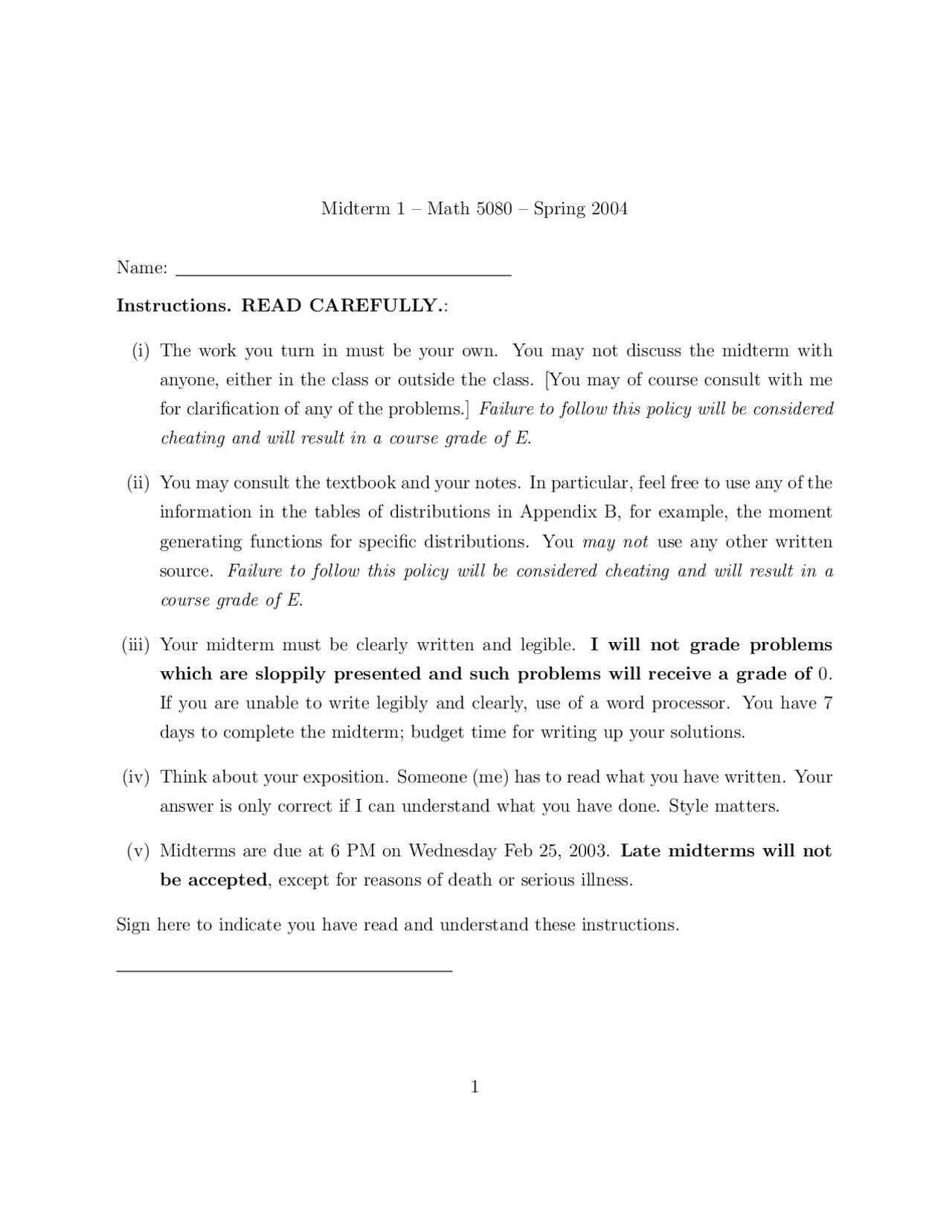 Midterm Exam 1 Questions with Solutions - Statistics Inference I | MATH ...