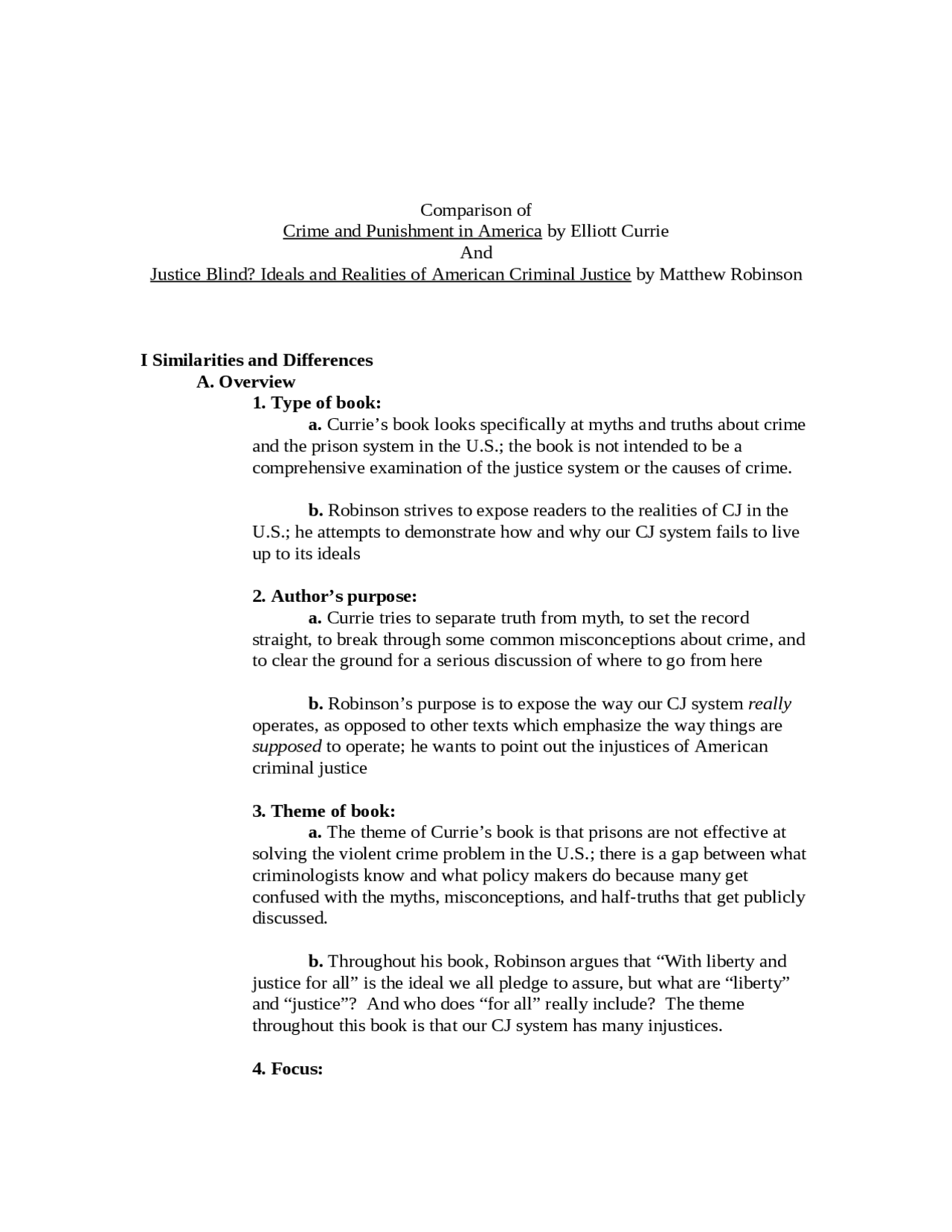 Comparison of Crime and Punishment - Notes | CCJ 5285 - Docsity