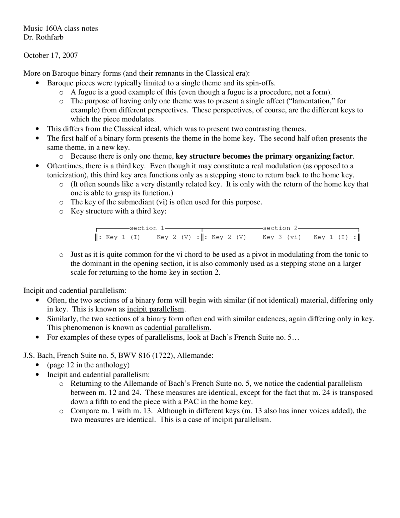 Lecture Notes on Baroque Binary forms LAWSO 160 Docsity