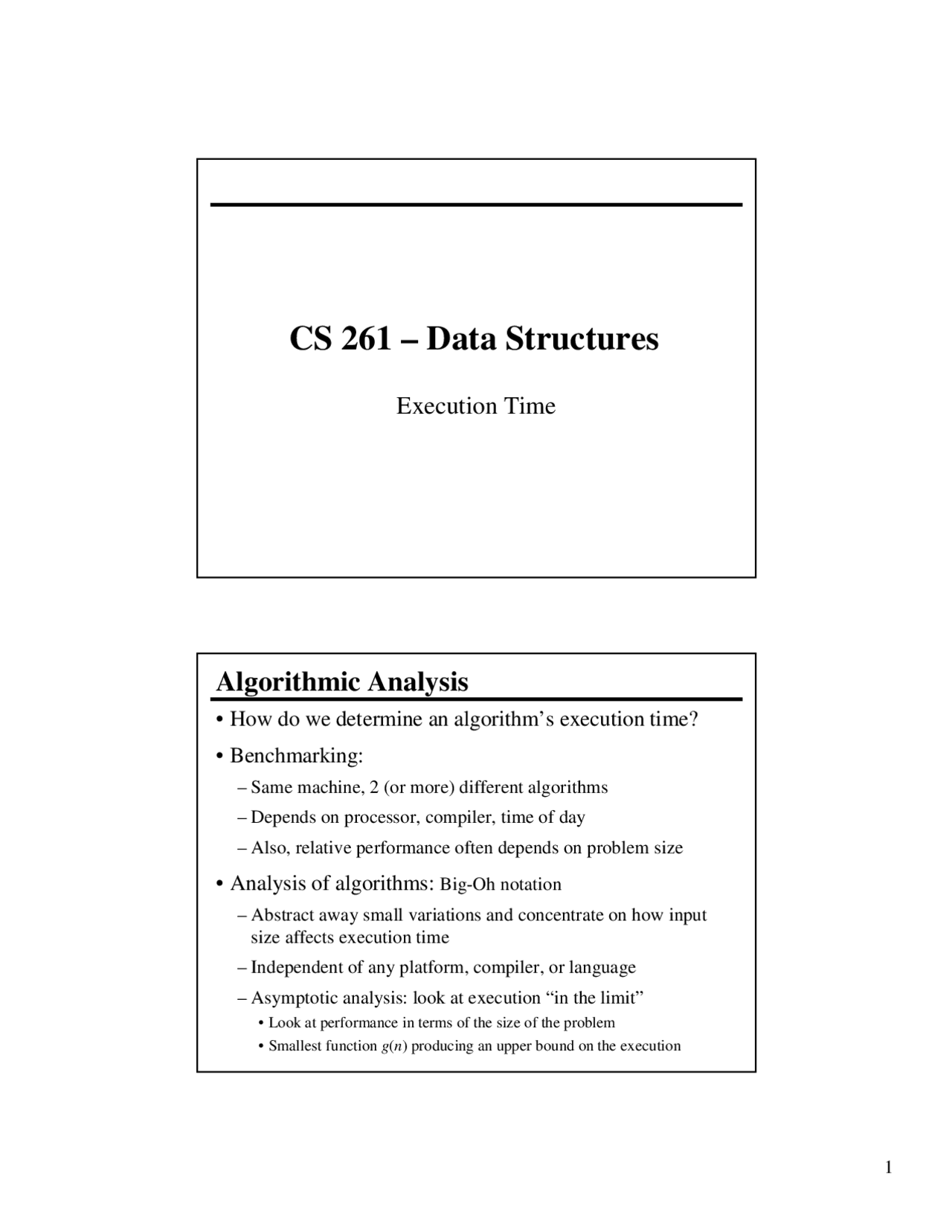 Algorithmic Analysis Final Exam - Data Structure - Handout | CS 261 ...