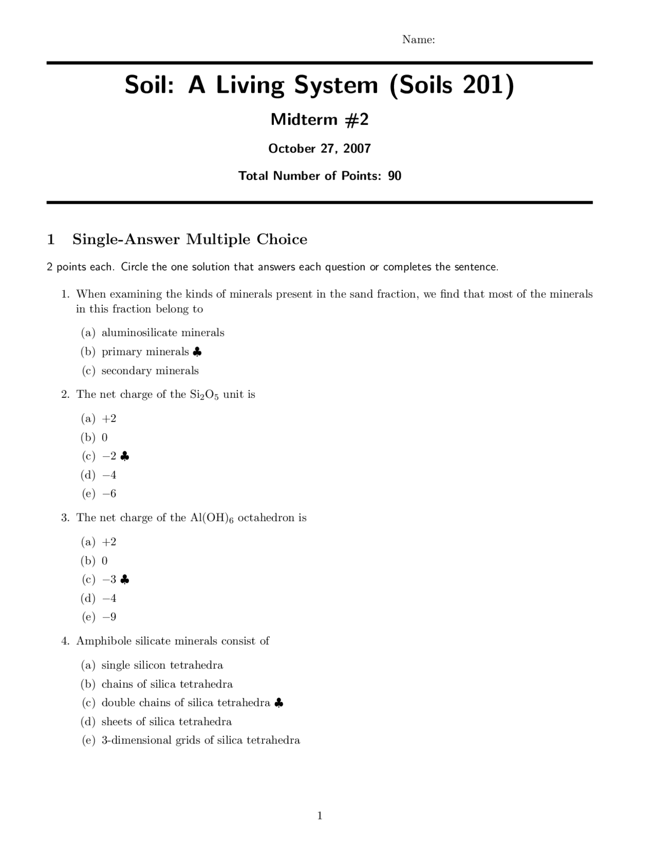Soil Sample Questions Midterm Exam Questions with Solutions - Soil: Living Systems | SoilS ...