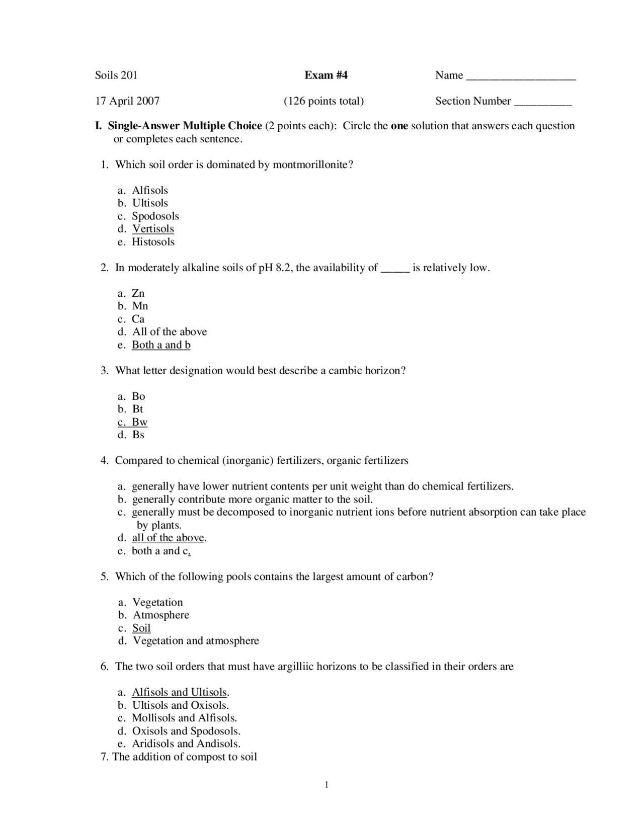 78 Questions with Solutions on Soil - Exam 4 | SoilS 201 - Docsity