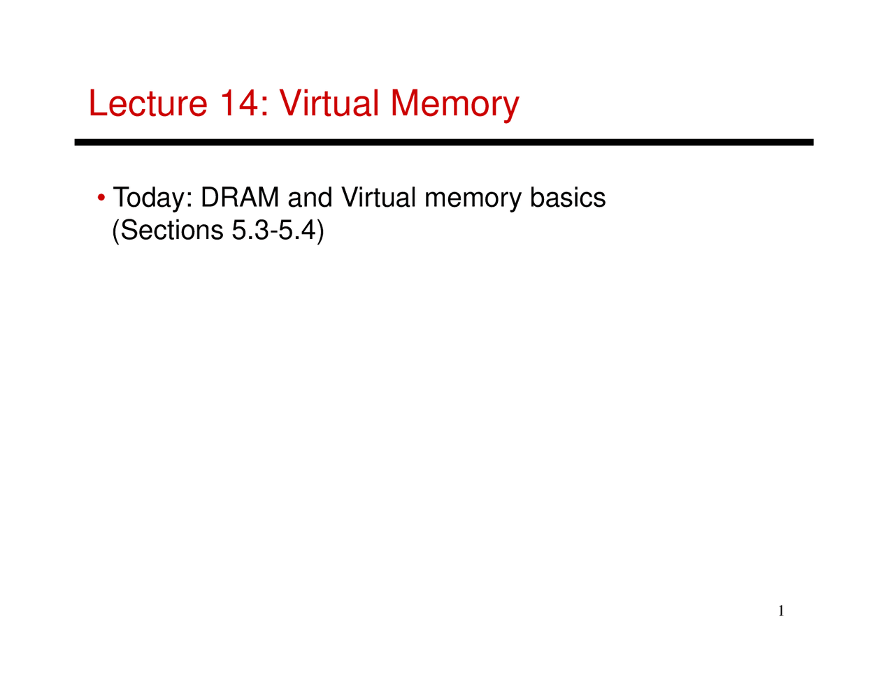 Lecture Slides on Virtual Memory - Computer Architecture | CS 6810 ...